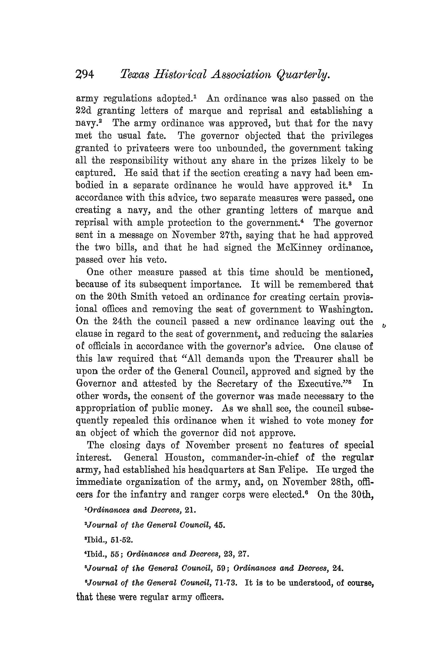 The Quarterly of the Texas State Historical Association, Volume 5, July 1901 - April, 1902
                                                
                                                    294
                                                