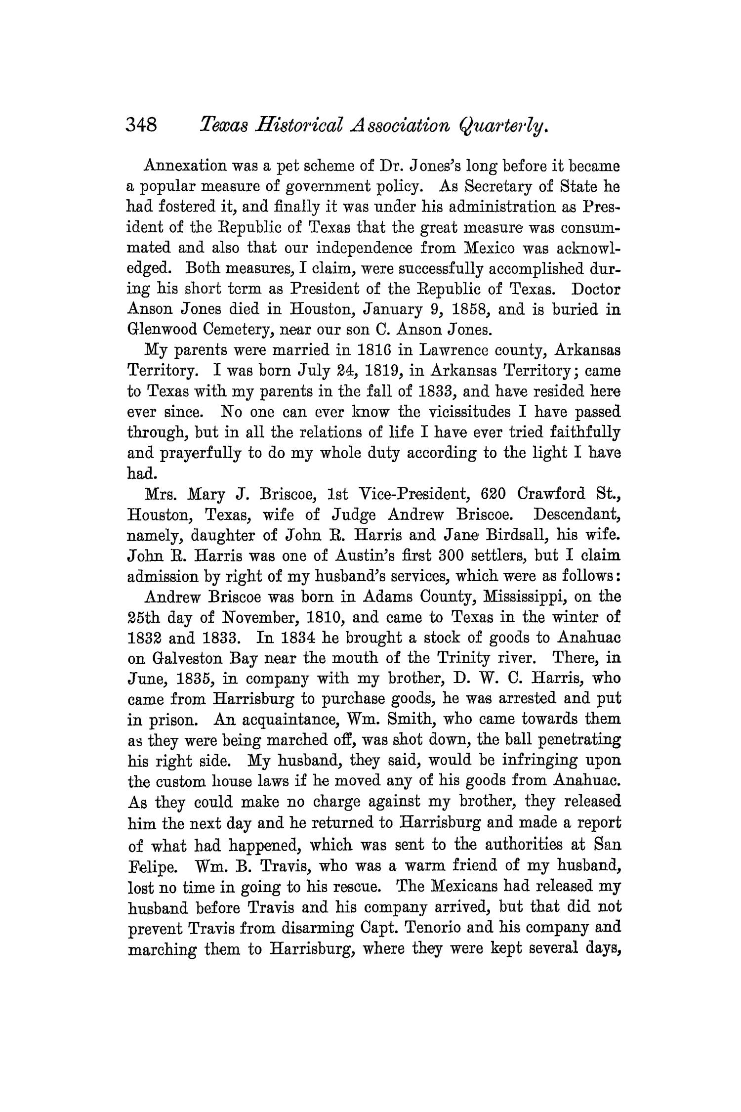 The Quarterly of the Texas State Historical Association, Volume 5, July 1901 - April, 1902
                                                
                                                    348
                                                