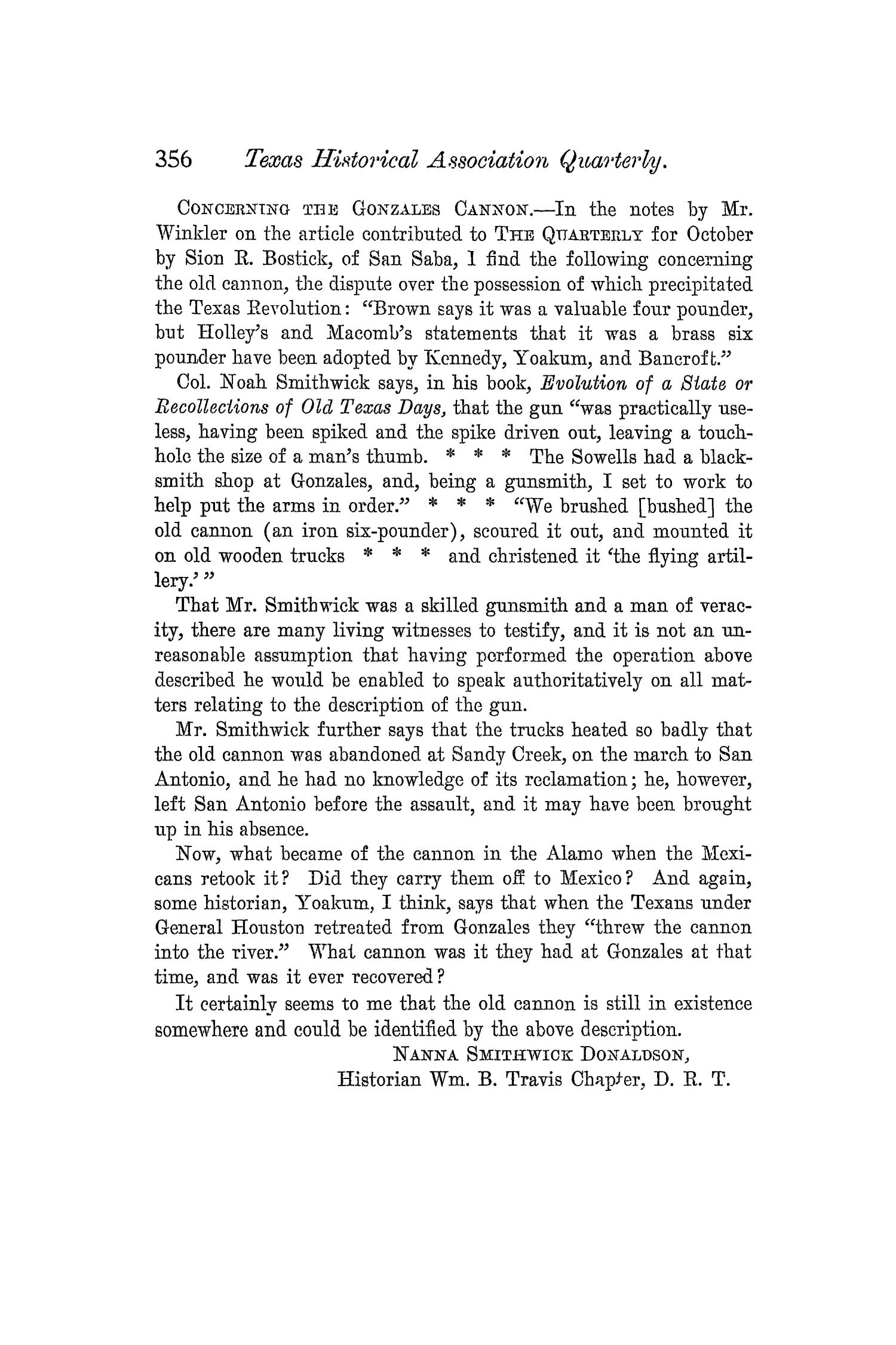 The Quarterly of the Texas State Historical Association, Volume 5, July 1901 - April, 1902
                                                
                                                    356
                                                