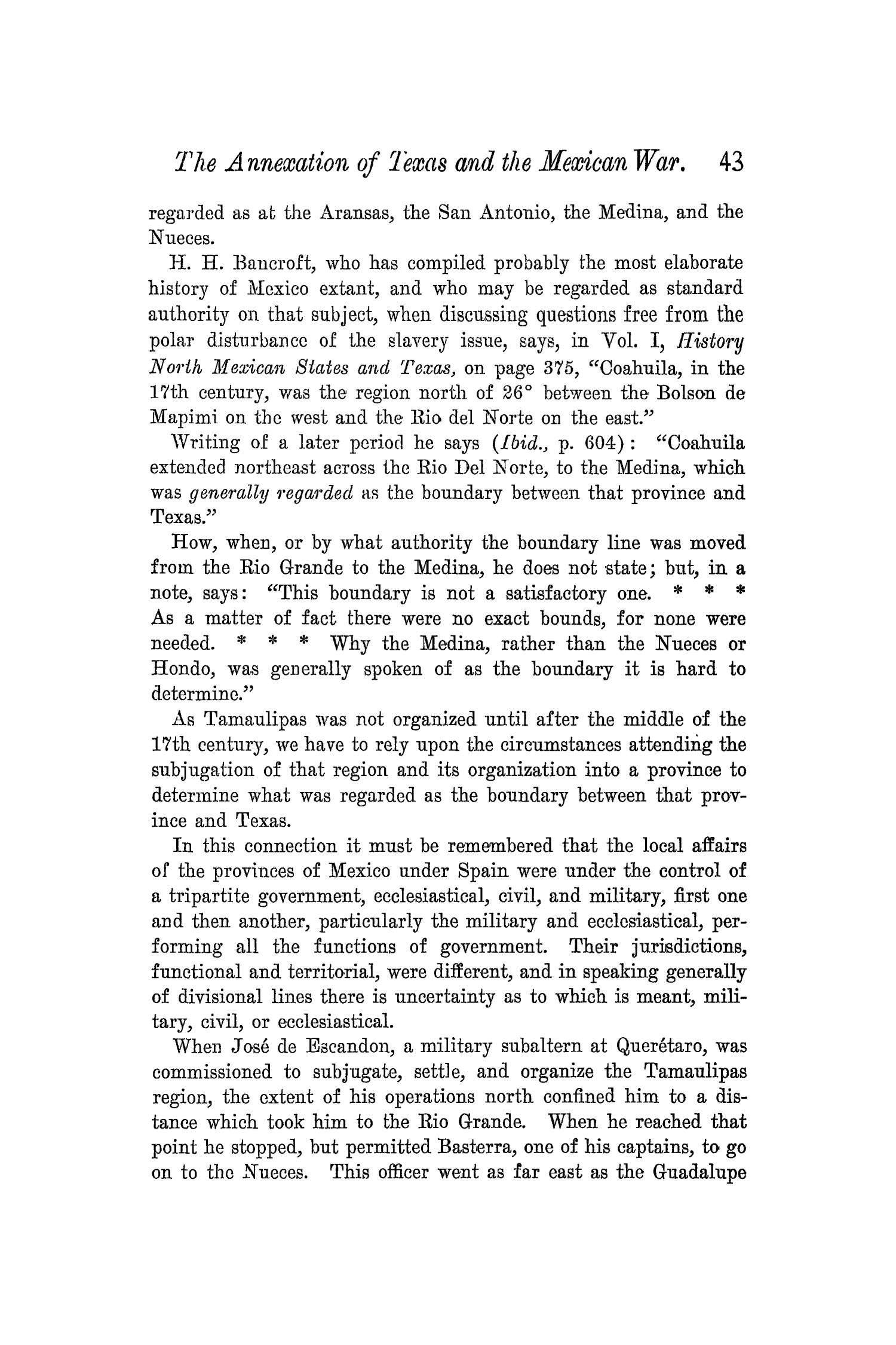 The Quarterly of the Texas State Historical Association, Volume 5, July 1901 - April, 1902
                                                
                                                    43
                                                