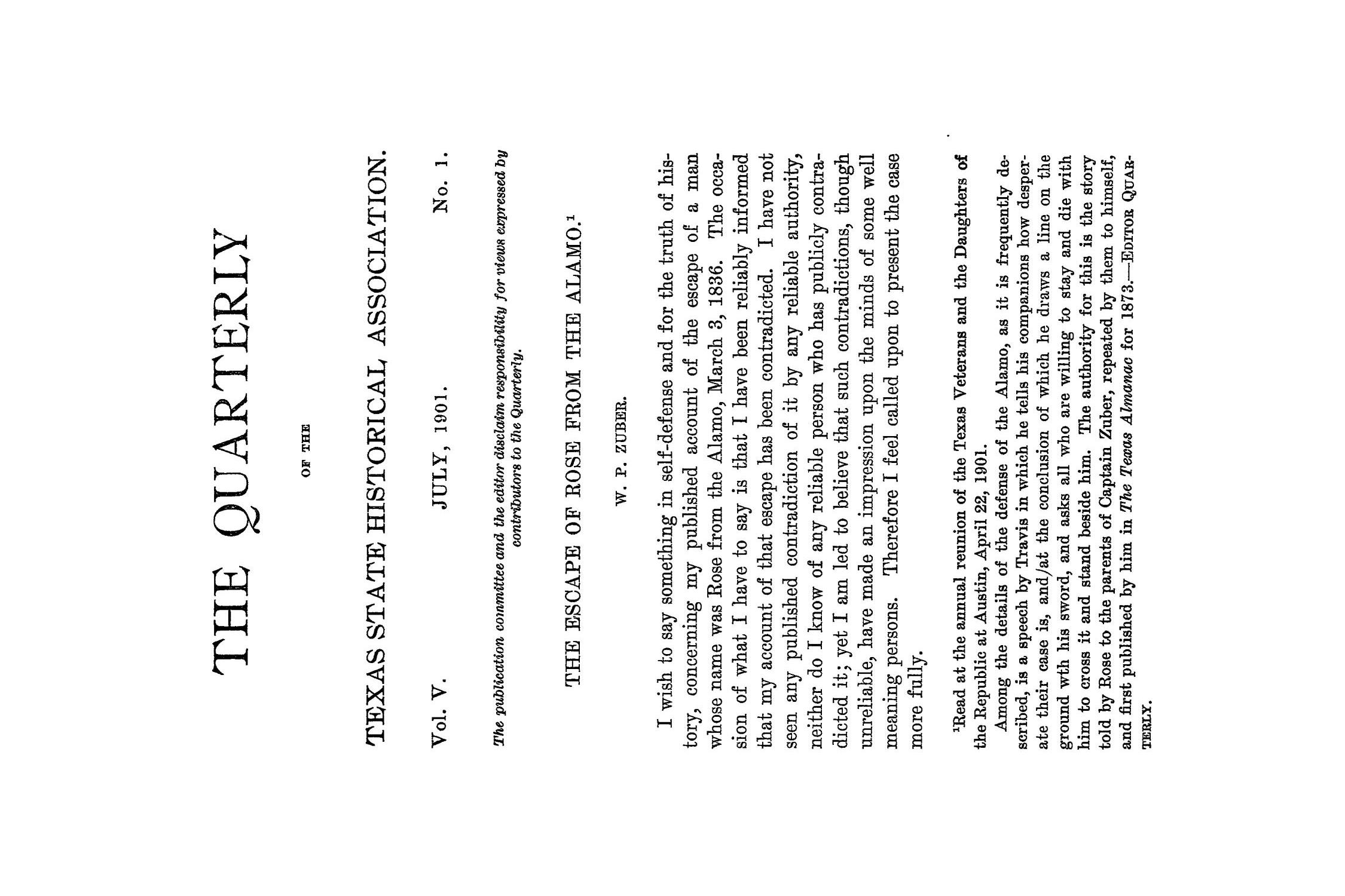 The Quarterly of the Texas State Historical Association, Volume 5, July 1901 - April, 1902
                                                
                                                    1
                                                