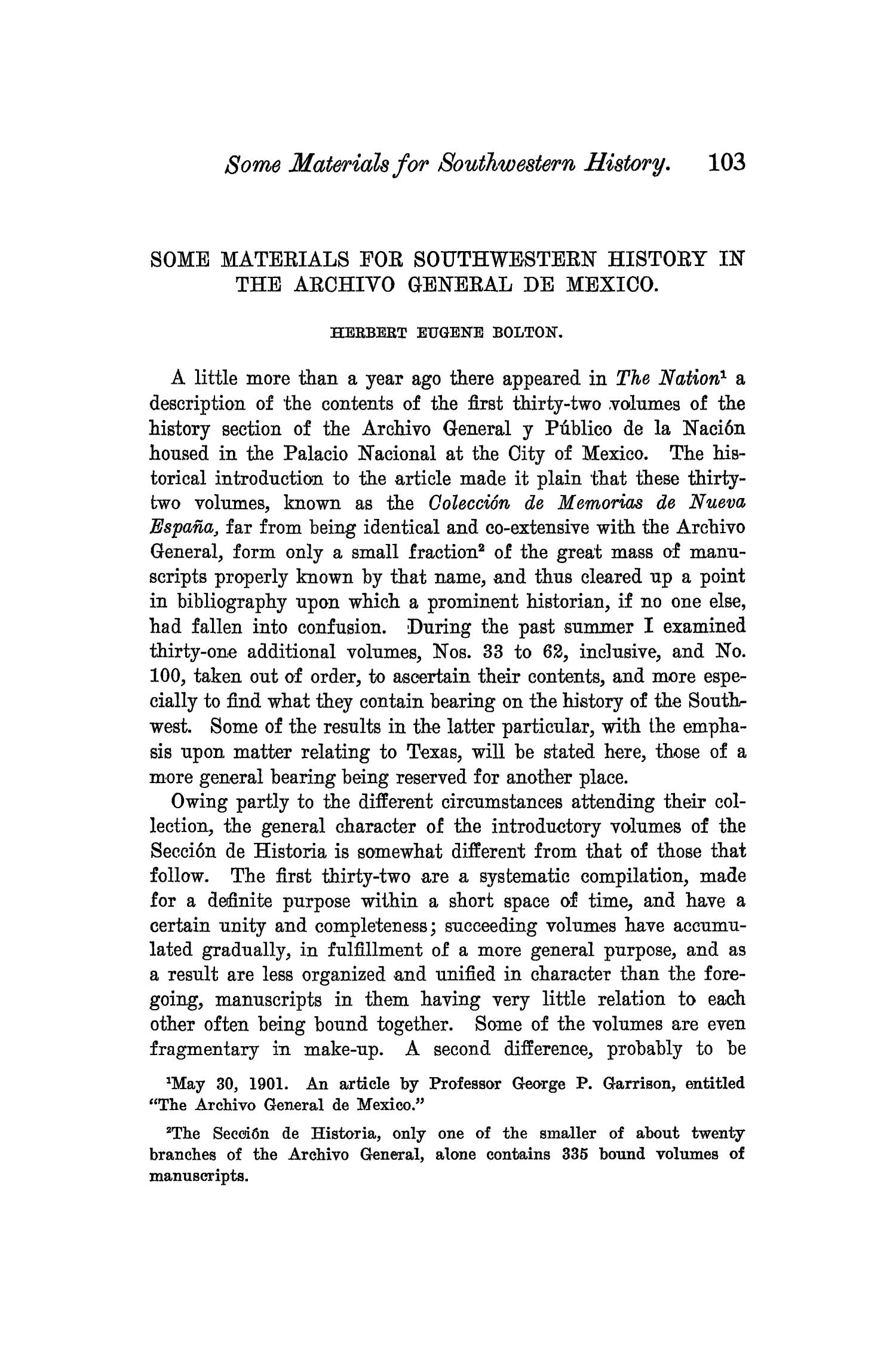 The Quarterly of the Texas State Historical Association, Volume 6, July 1902 - April, 1903
                                                
                                                    103
                                                
