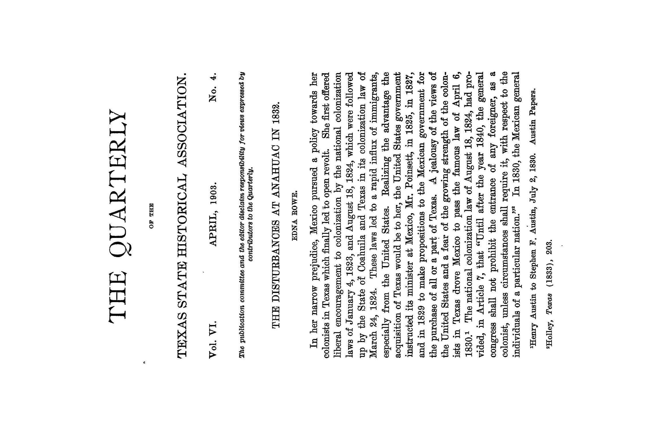 The Quarterly of the Texas State Historical Association, Volume 6, July 1902 - April, 1903
                                                
                                                    265
                                                