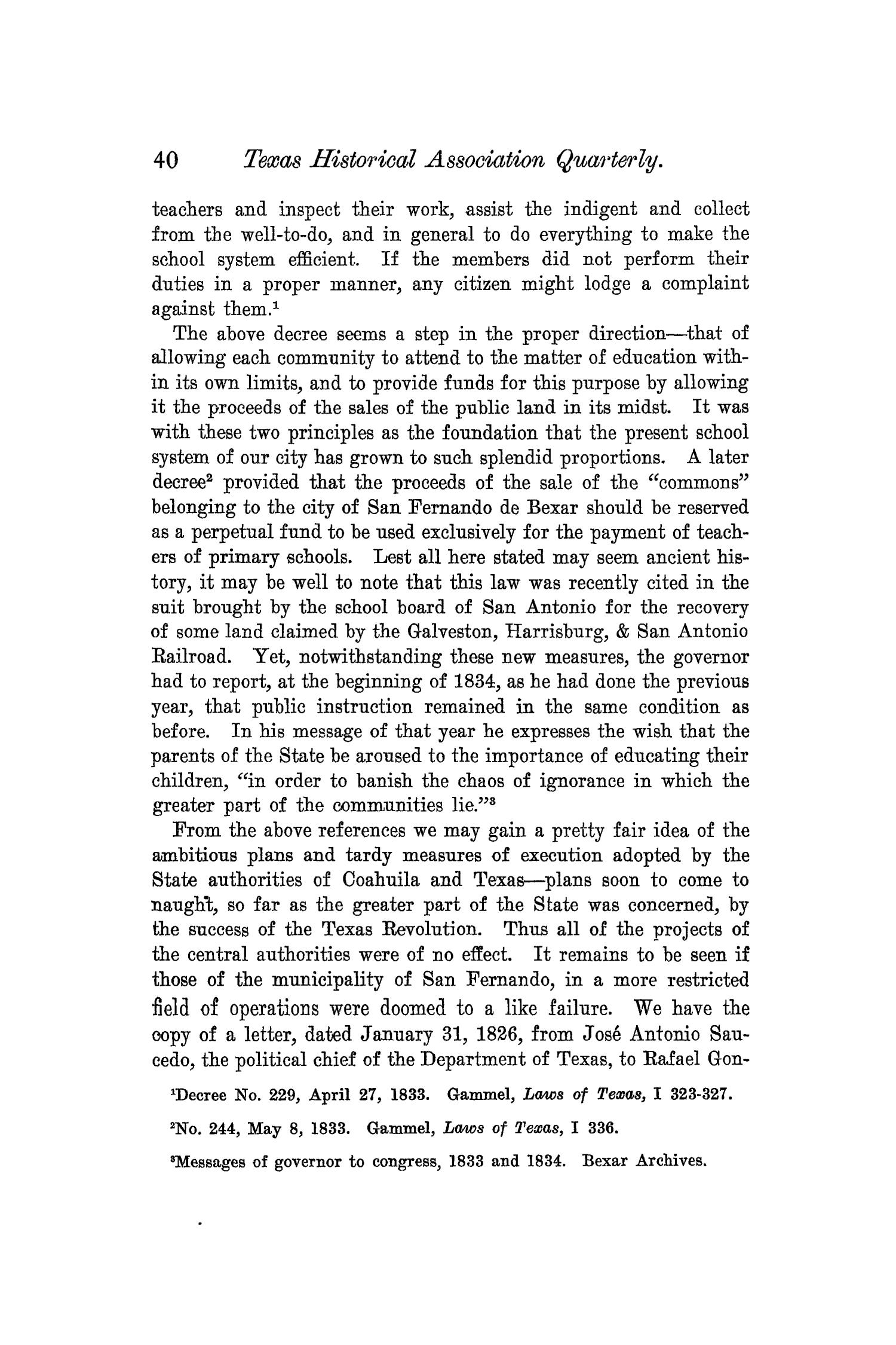 The Quarterly of the Texas State Historical Association, Volume 6, July 1902 - April, 1903
                                                
                                                    40
                                                