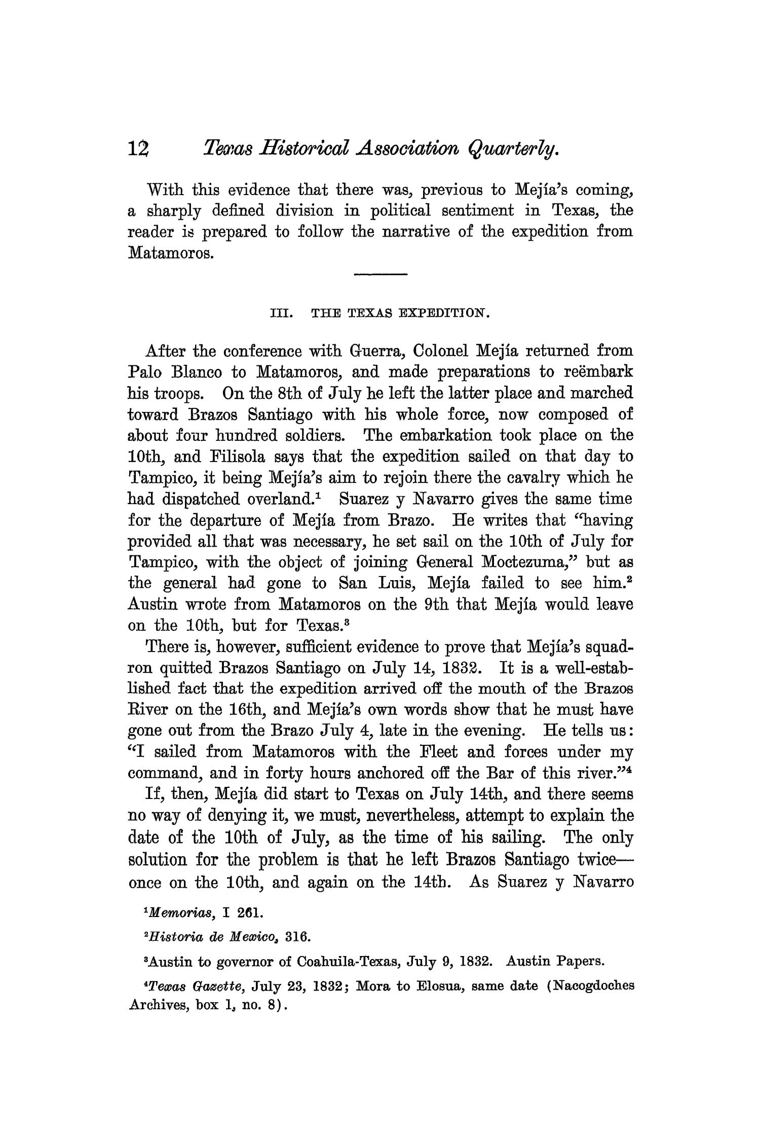 The Quarterly of the Texas State Historical Association, Volume 7, July 1903 - April, 1904
                                                
                                                    12
                                                