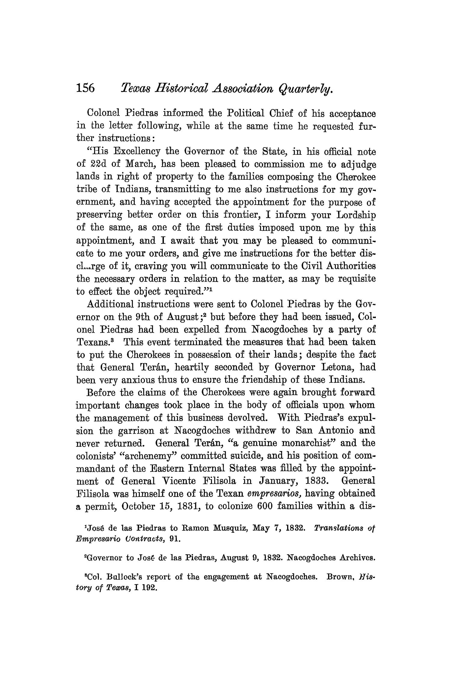 The Quarterly of the Texas State Historical Association, Volume 7, July 1903 - April, 1904
                                                
                                                    156
                                                