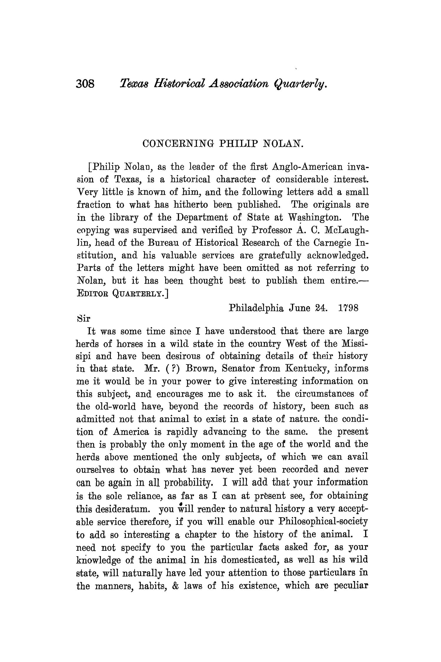 The Quarterly of the Texas State Historical Association, Volume 7, July 1903 - April, 1904
                                                
                                                    308
                                                