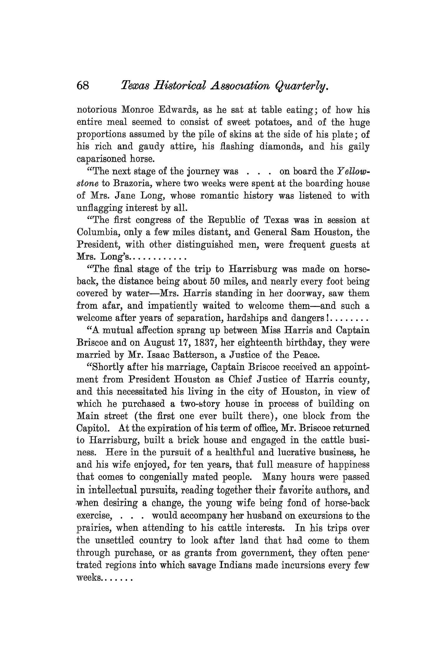 The Quarterly of the Texas State Historical Association, Volume 7, July 1903 - April, 1904
                                                
                                                    68
                                                