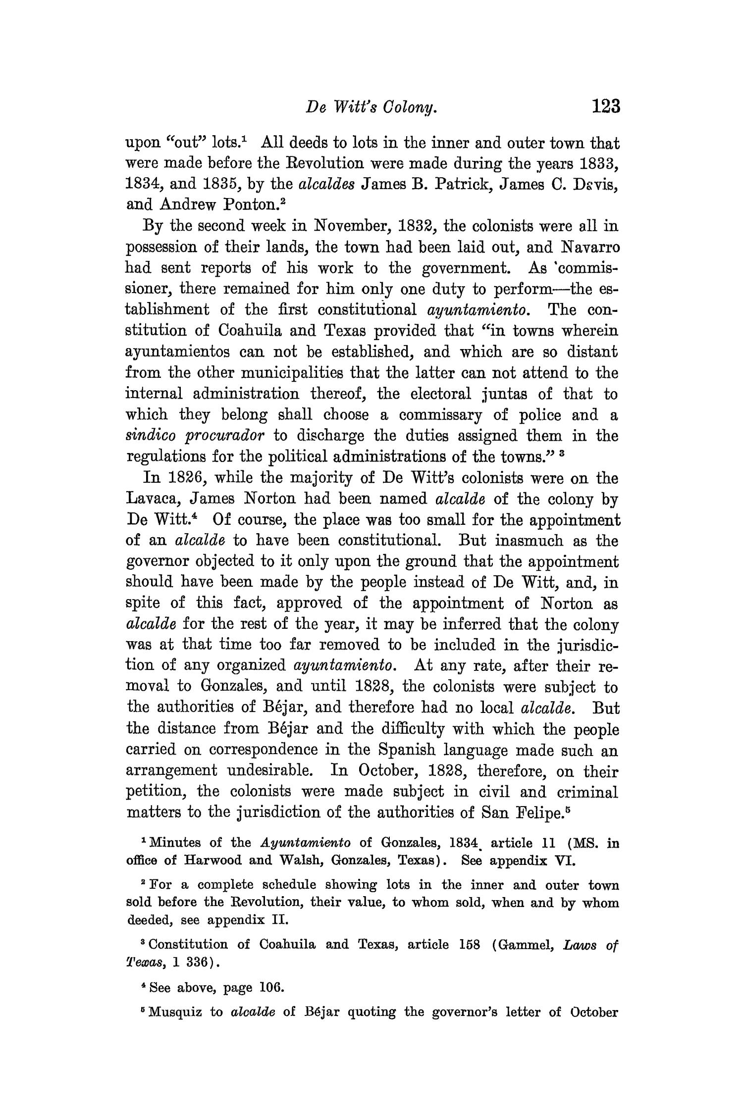 The Quarterly of the Texas State Historical Association, Volume 8, July 1904 - April, 1905
                                                
                                                    123
                                                