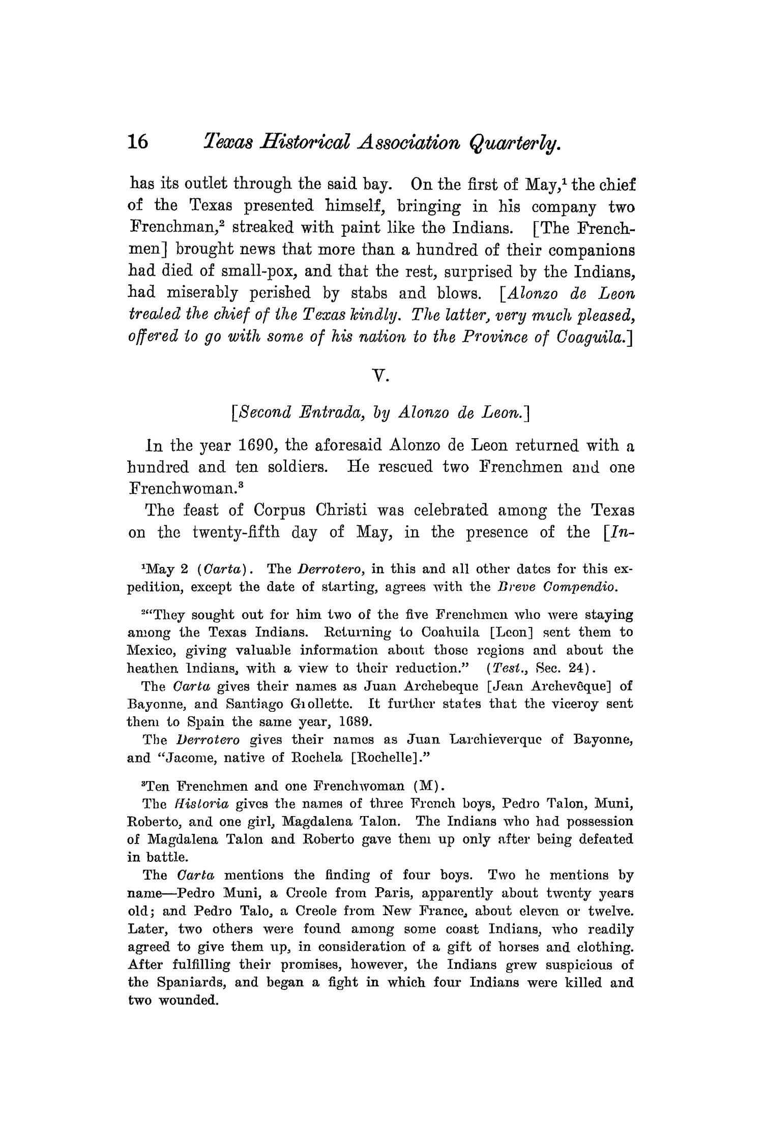 The Quarterly of the Texas State Historical Association, Volume 8, July 1904 - April, 1905
                                                
                                                    16
                                                