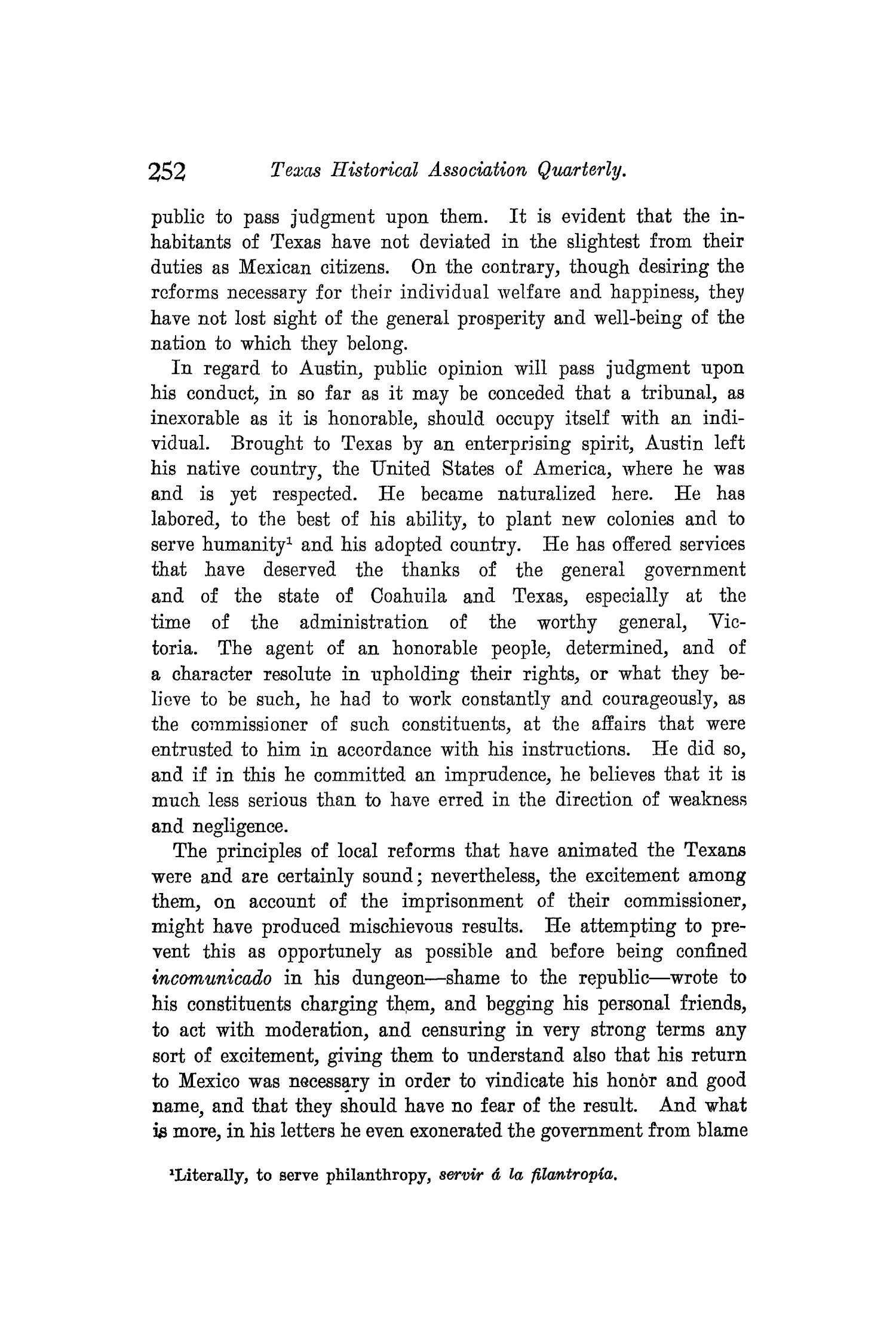 The Quarterly of the Texas State Historical Association, Volume 8, July 1904 - April, 1905
                                                
                                                    252
                                                