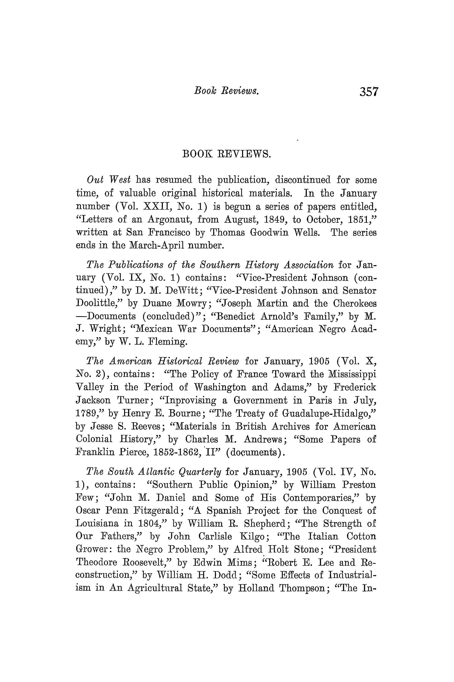 The Quarterly of the Texas State Historical Association, Volume 8, July 1904 - April, 1905
                                                
                                                    357
                                                