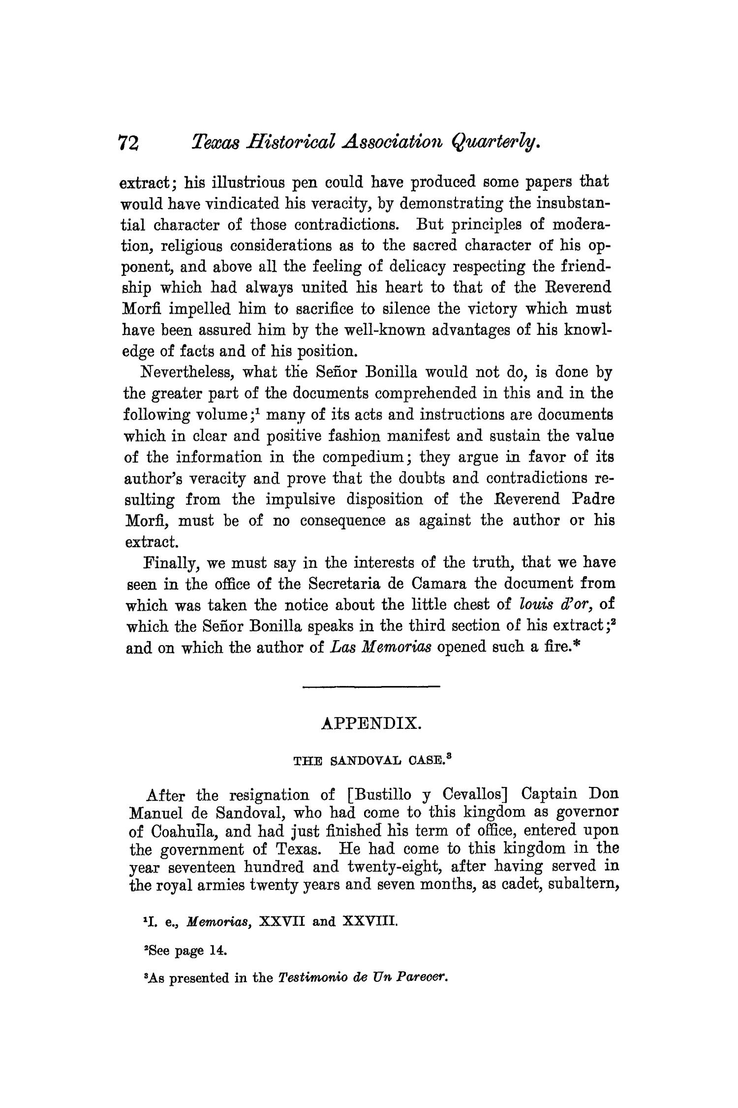 The Quarterly of the Texas State Historical Association, Volume 8, July 1904 - April, 1905
                                                
                                                    72
                                                