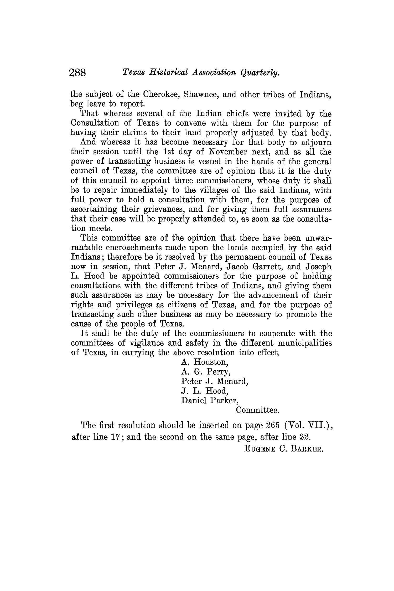 The Quarterly of the Texas State Historical Association, Volume 9, July 1905 - April, 1906
                                                
                                                    288
                                                
