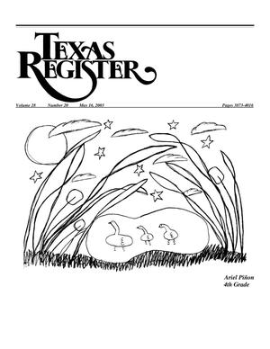 Primary view of object titled 'Texas Register, Volume 28, Number 20, Pages 3873-4016, May 16, 2003'.