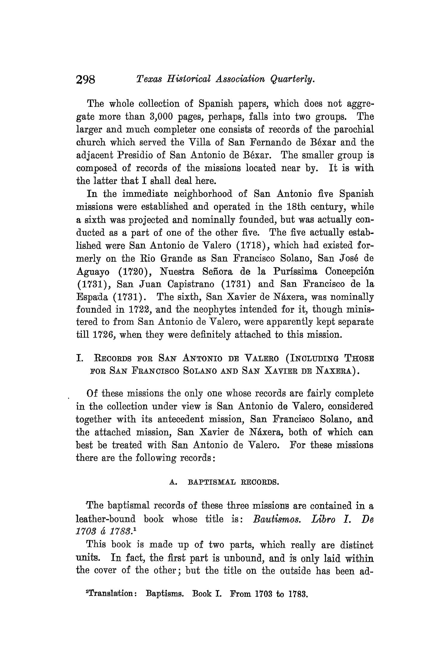 The Quarterly of the Texas State Historical Association, Volume 10, July 1906 - April, 1907
                                                
                                                    298
                                                
