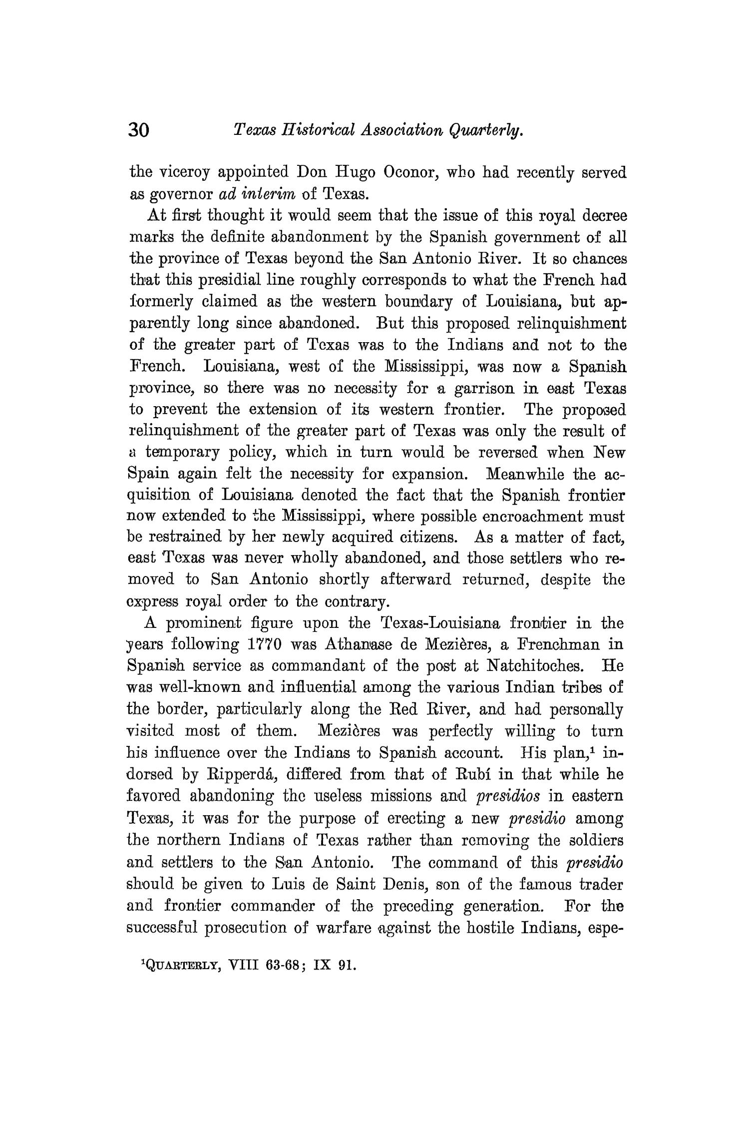 The Quarterly of the Texas State Historical Association, Volume 10, July 1906 - April, 1907
                                                
                                                    30
                                                