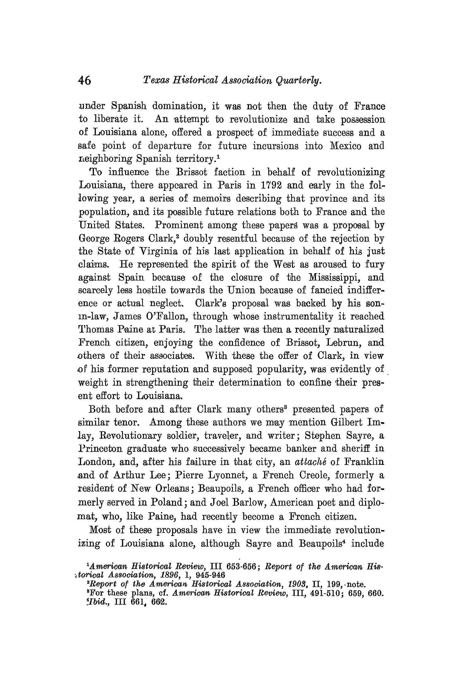 The Quarterly of the Texas State Historical Association, Volume 10, July 1906 - April, 1907
                                                
                                                    46
                                                