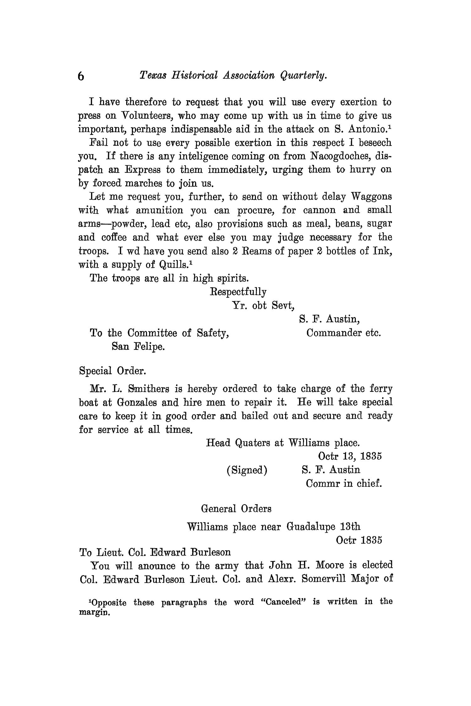 The Quarterly of the Texas State Historical Association, Volume 11, July 1907 - April, 1908
                                                
                                                    6
                                                