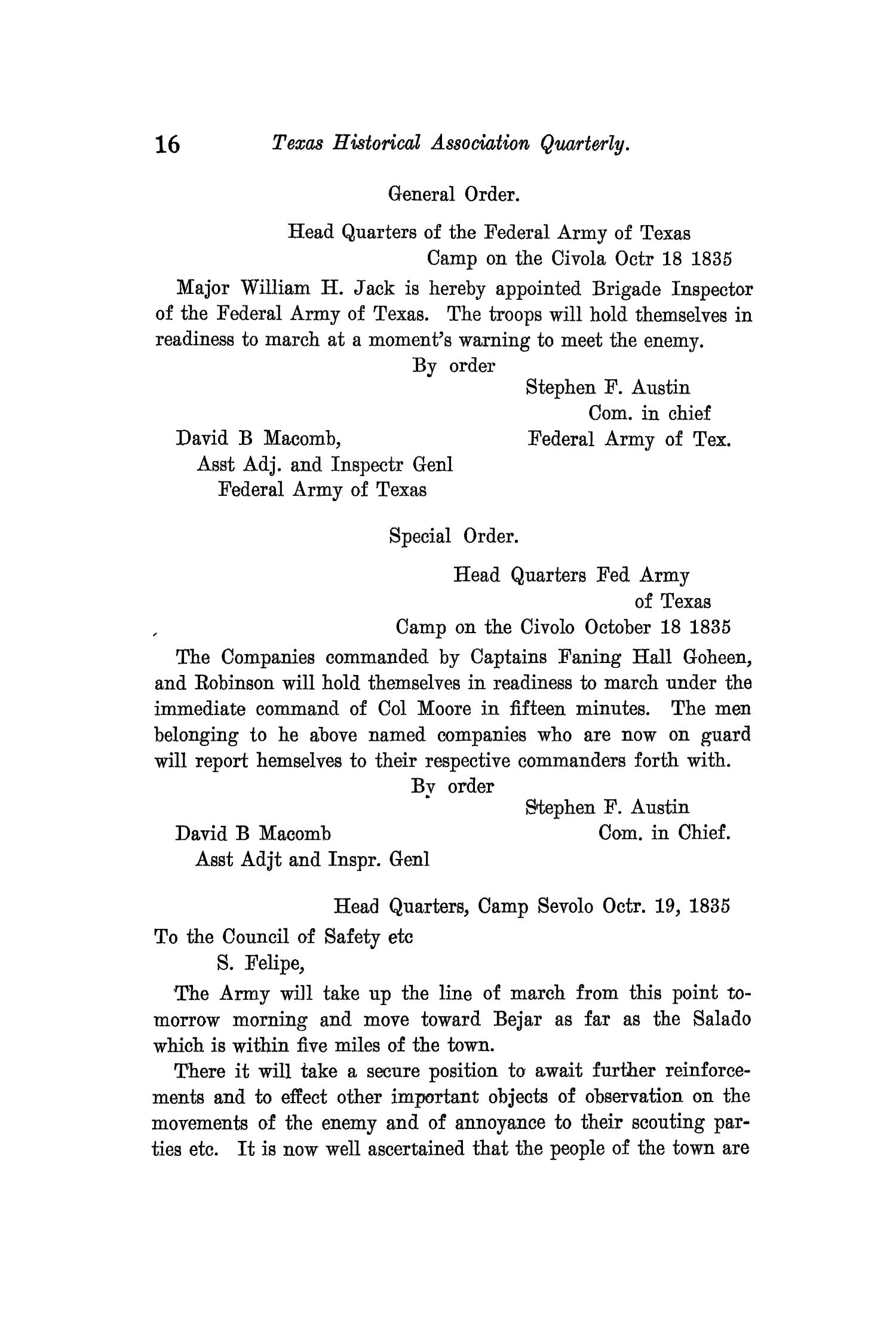 The Quarterly of the Texas State Historical Association, Volume 11, July 1907 - April, 1908
                                                
                                                    16
                                                