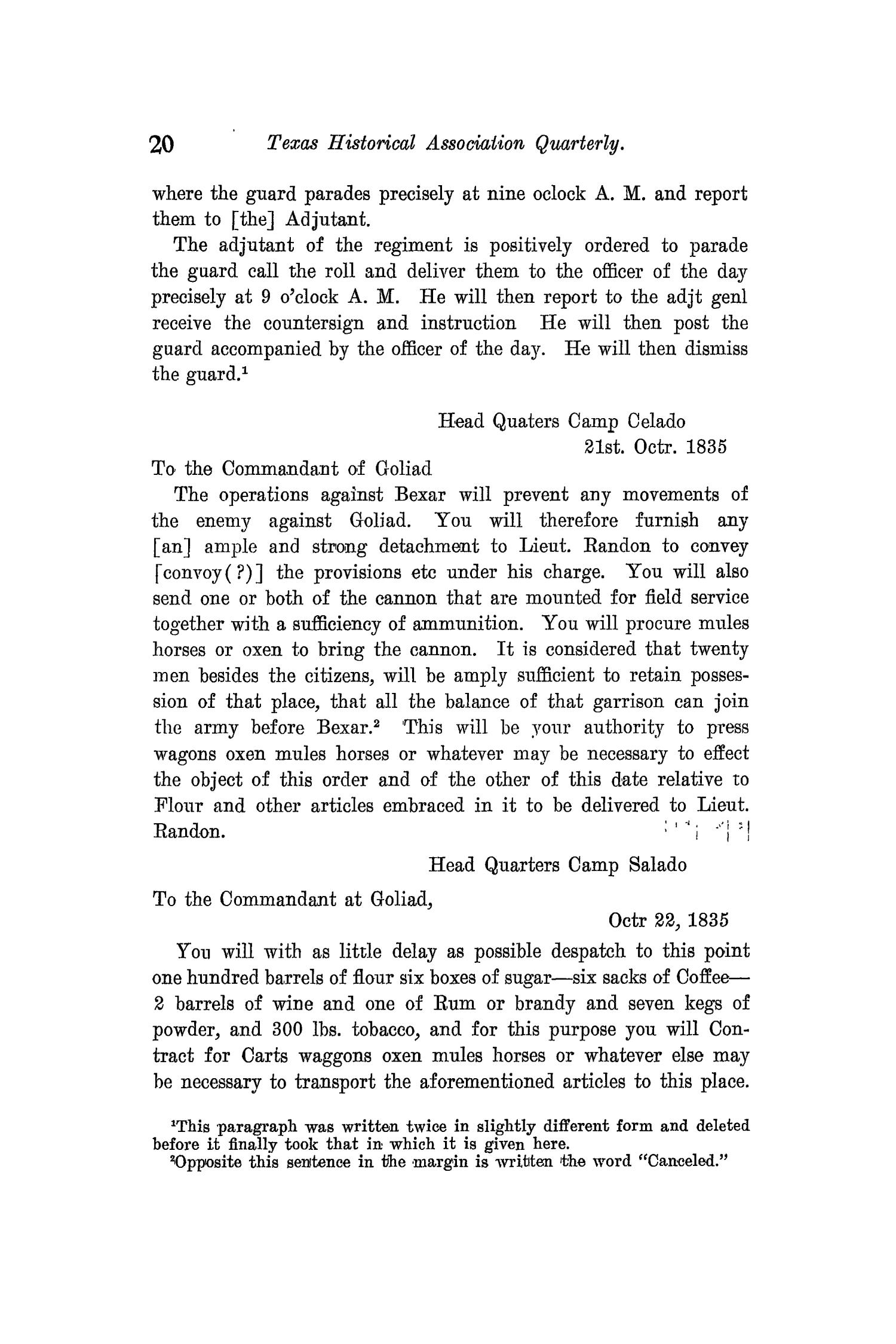 The Quarterly of the Texas State Historical Association, Volume 11, July 1907 - April, 1908
                                                
                                                    20
                                                