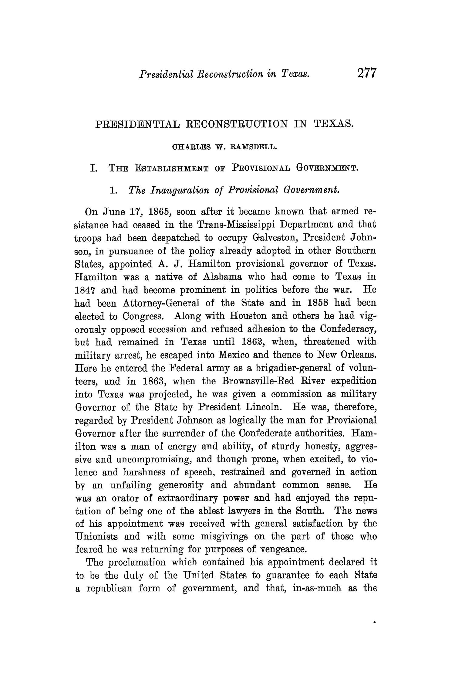 The Quarterly of the Texas State Historical Association, Volume 11, July 1907 - April, 1908
                                                
                                                    277
                                                