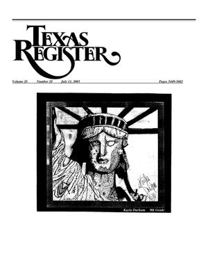 Primary view of object titled 'Texas Register, Volume 28, Number 28, Pages 5449-5602, July 11, 2003'.