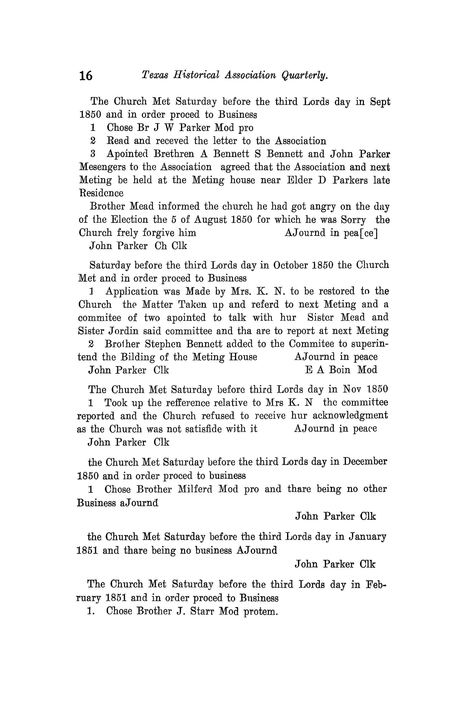 The Quarterly of the Texas State Historical Association, Volume 12, July 1908 - April, 1909
                                                
                                                    16
                                                