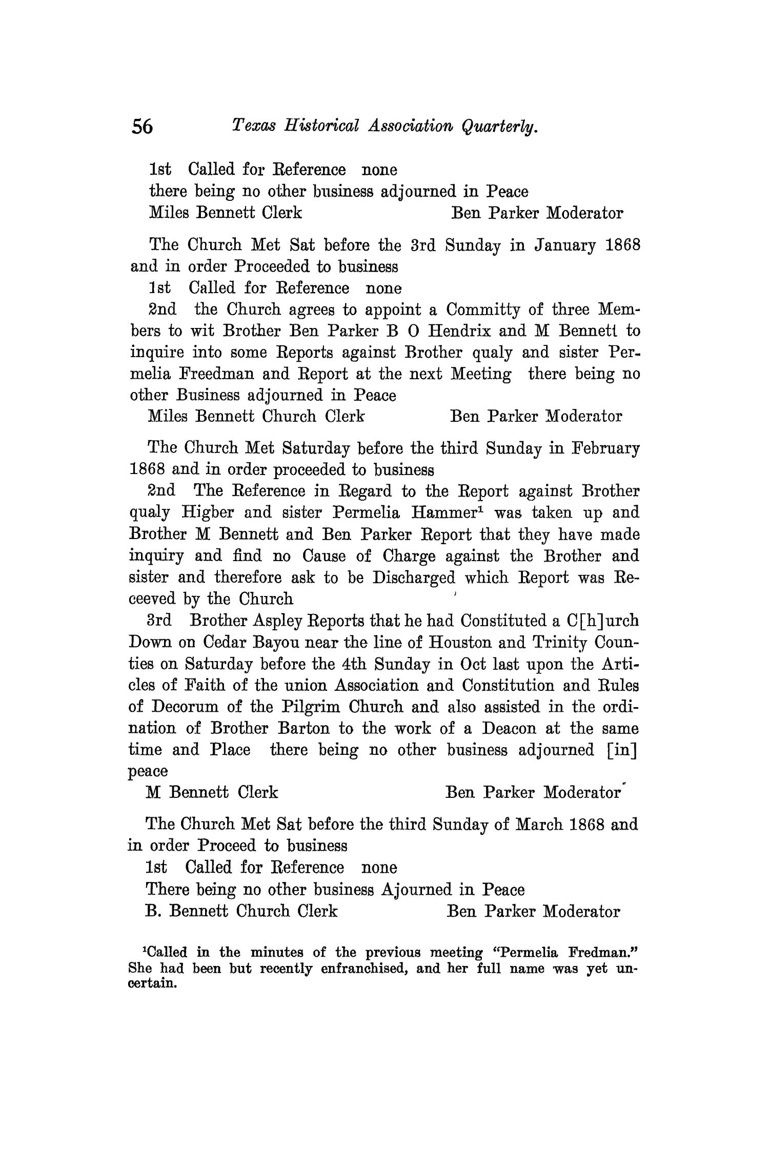The Quarterly of the Texas State Historical Association, Volume 12, July 1908 - April, 1909
                                                
                                                    56
                                                