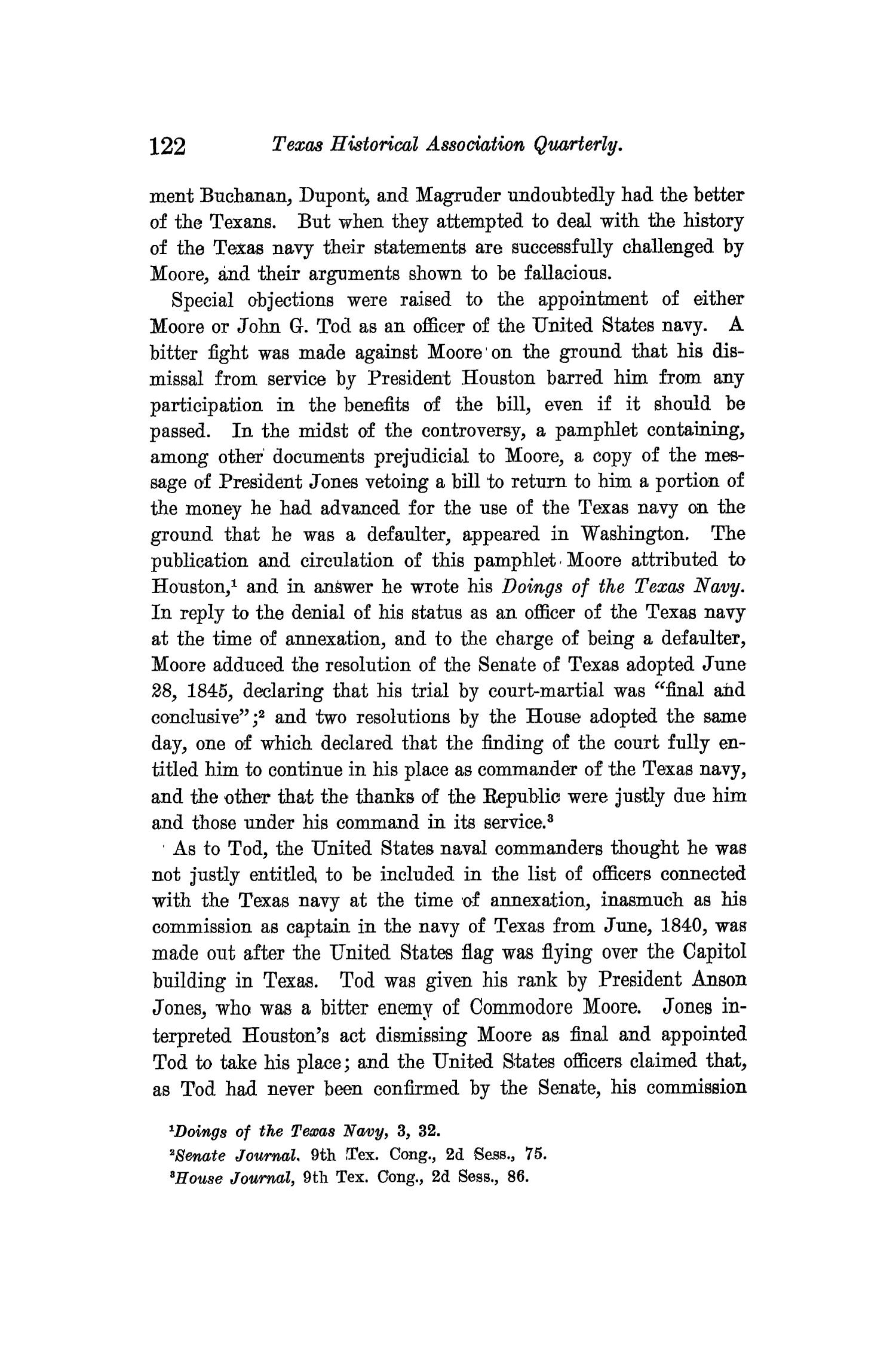 The Quarterly of the Texas State Historical Association, Volume 13, July 1909 - April, 1910
                                                
                                                    122
                                                