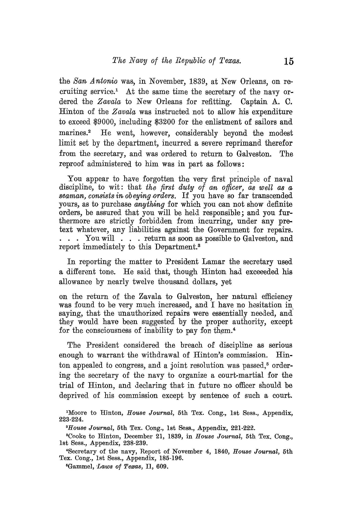 The Quarterly of the Texas State Historical Association, Volume 13, July 1909 - April, 1910
                                                
                                                    15
                                                