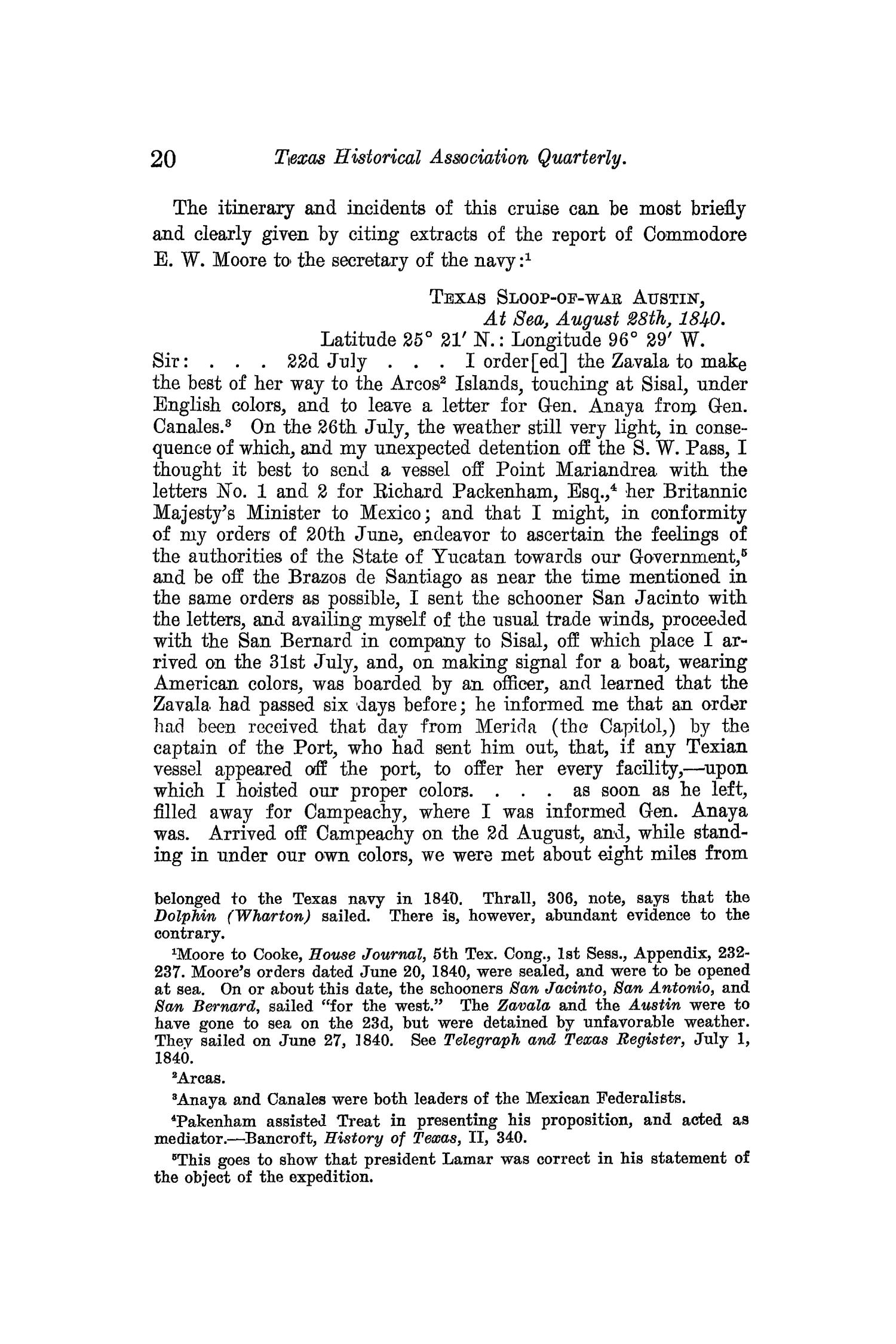 The Quarterly of the Texas State Historical Association, Volume 13, July 1909 - April, 1910
                                                
                                                    20
                                                