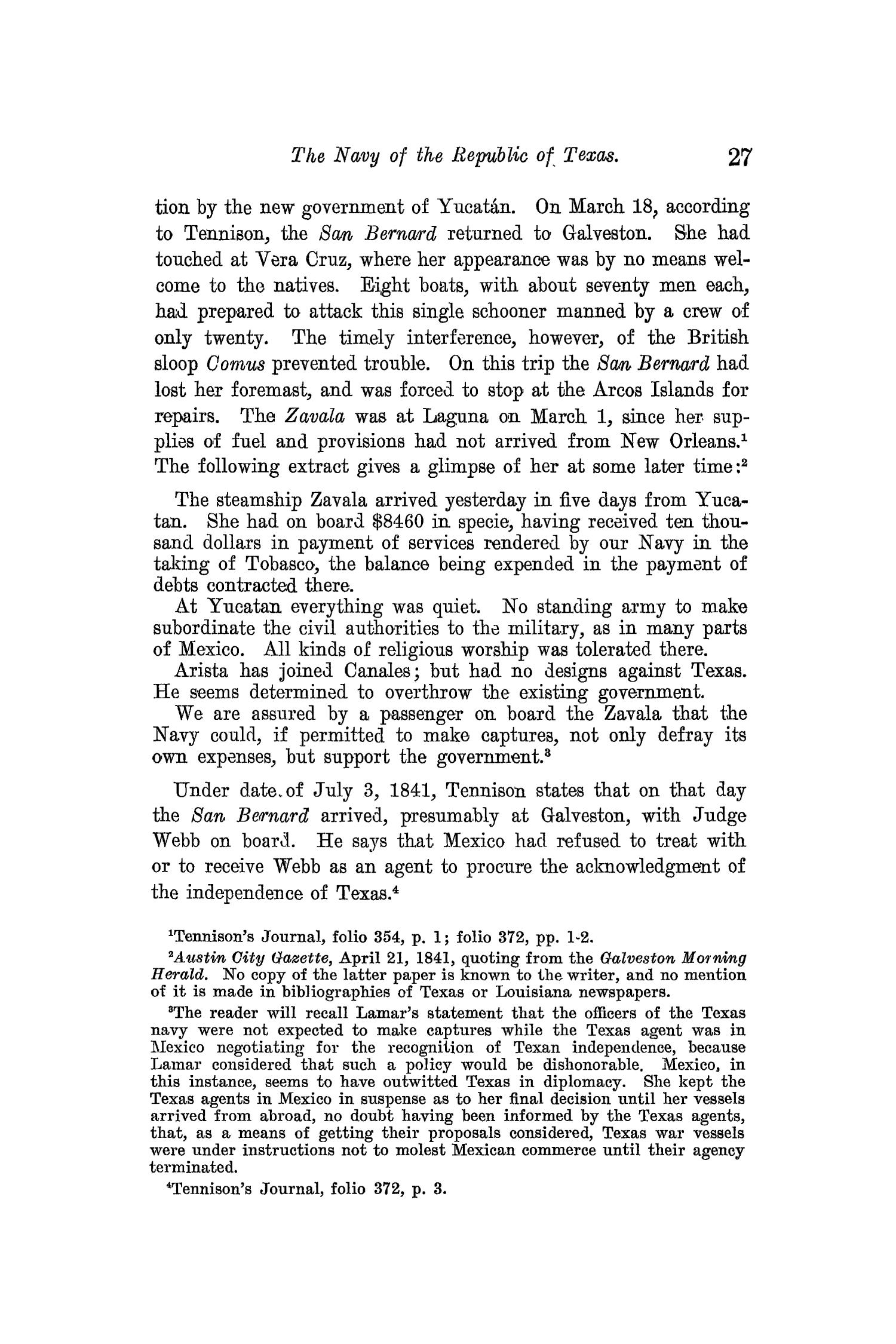 The Quarterly of the Texas State Historical Association, Volume 13, July 1909 - April, 1910
                                                
                                                    27
                                                