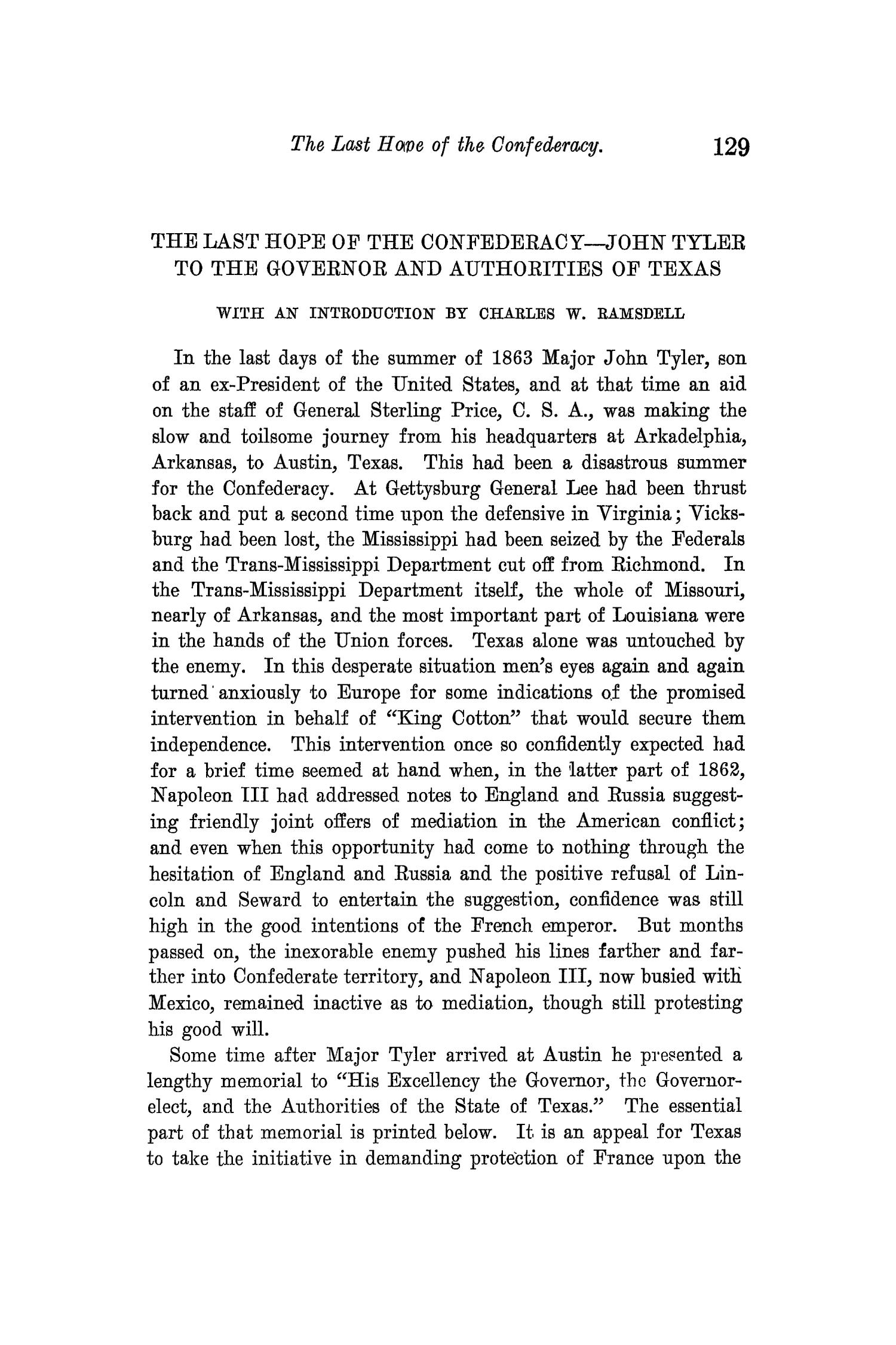 The Quarterly of the Texas State Historical Association, Volume 14, July 1910 - April, 1911
                                                
                                                    129
                                                