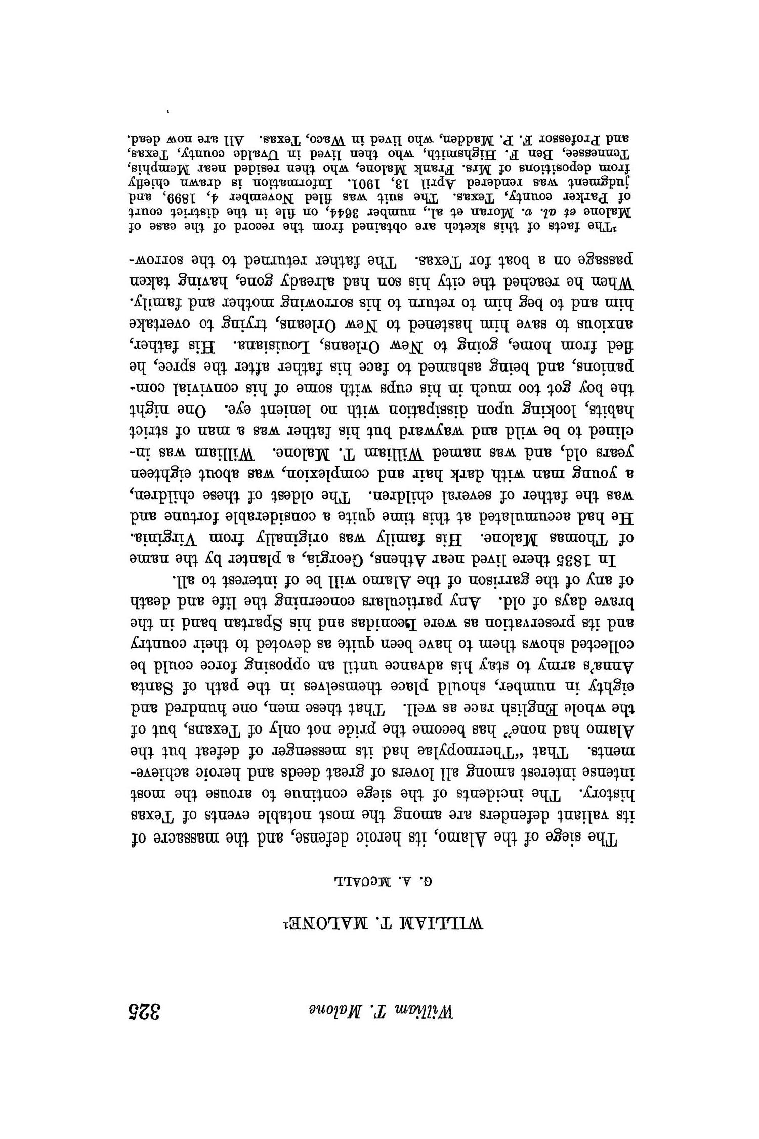 The Quarterly of the Texas State Historical Association, Volume 14, July 1910 - April, 1911
                                                
                                                    325
                                                