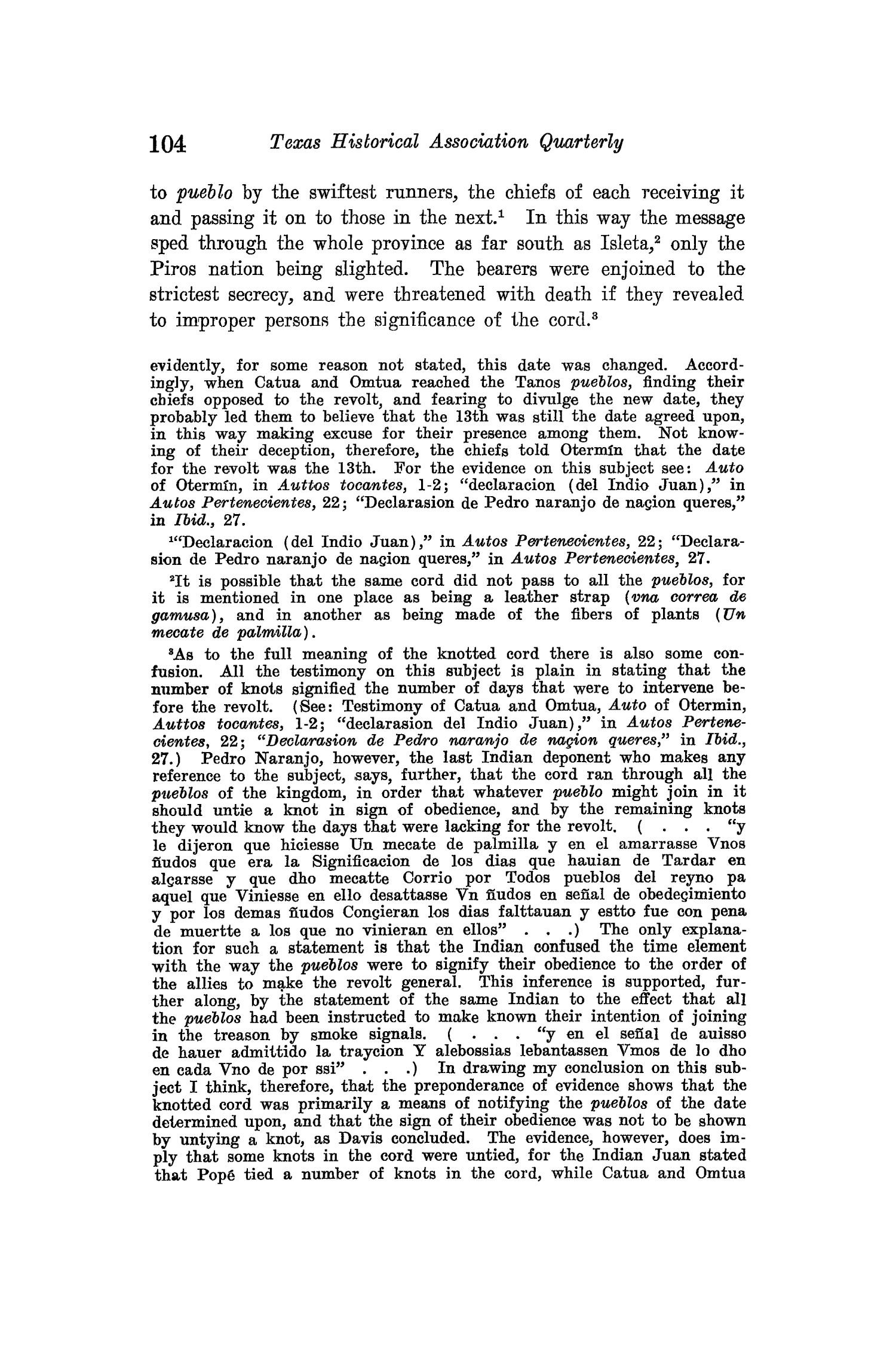 The Quarterly of the Texas State Historical Association, Volume 15, July 1911 - April, 1912
                                                
                                                    104
                                                