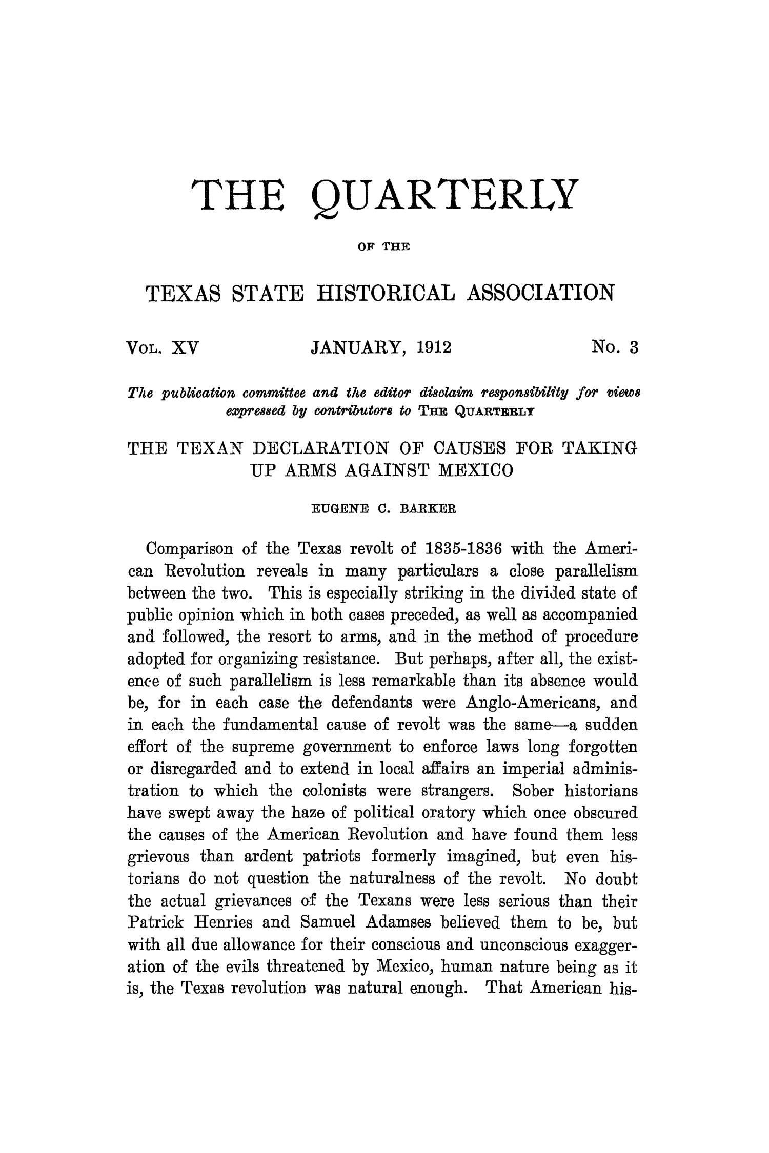 The Quarterly of the Texas State Historical Association, Volume 15, July 1911 - April, 1912
                                                
                                                    173
                                                