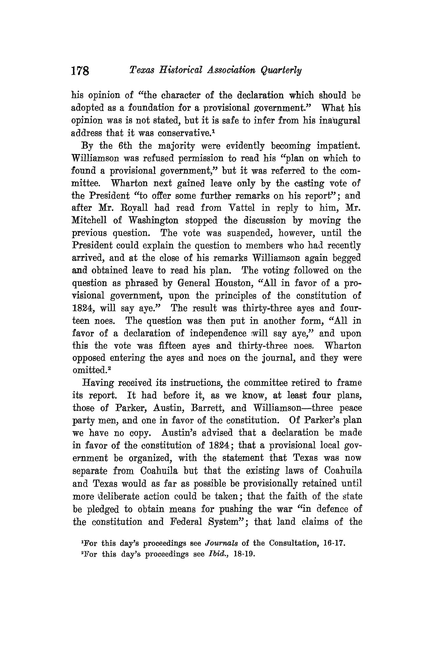 The Quarterly of the Texas State Historical Association, Volume 15, July 1911 - April, 1912
                                                
                                                    178
                                                