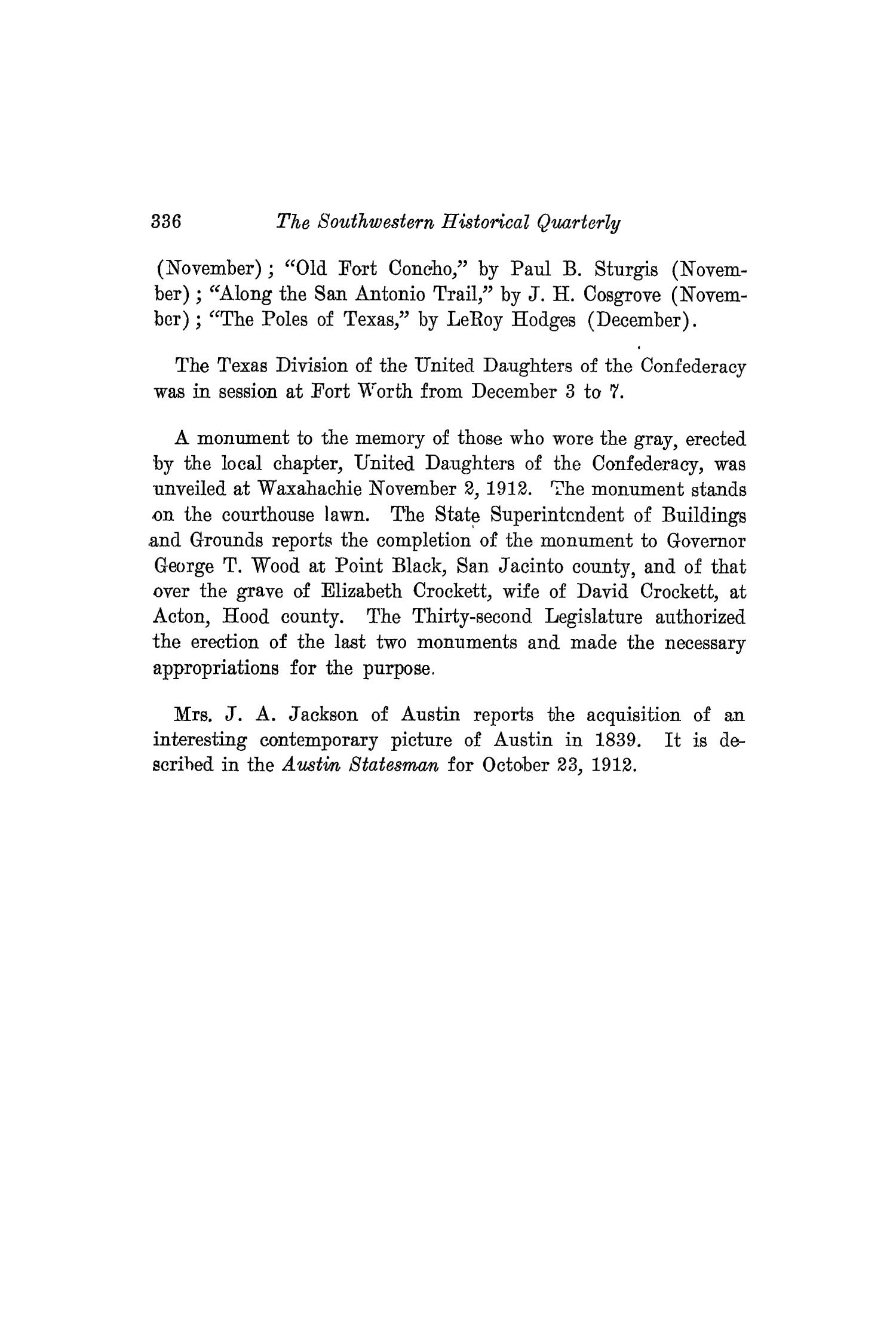The Southwestern Historical Quarterly, Volume 16, July 1912 - April, 1913
                                                
                                                    336
                                                