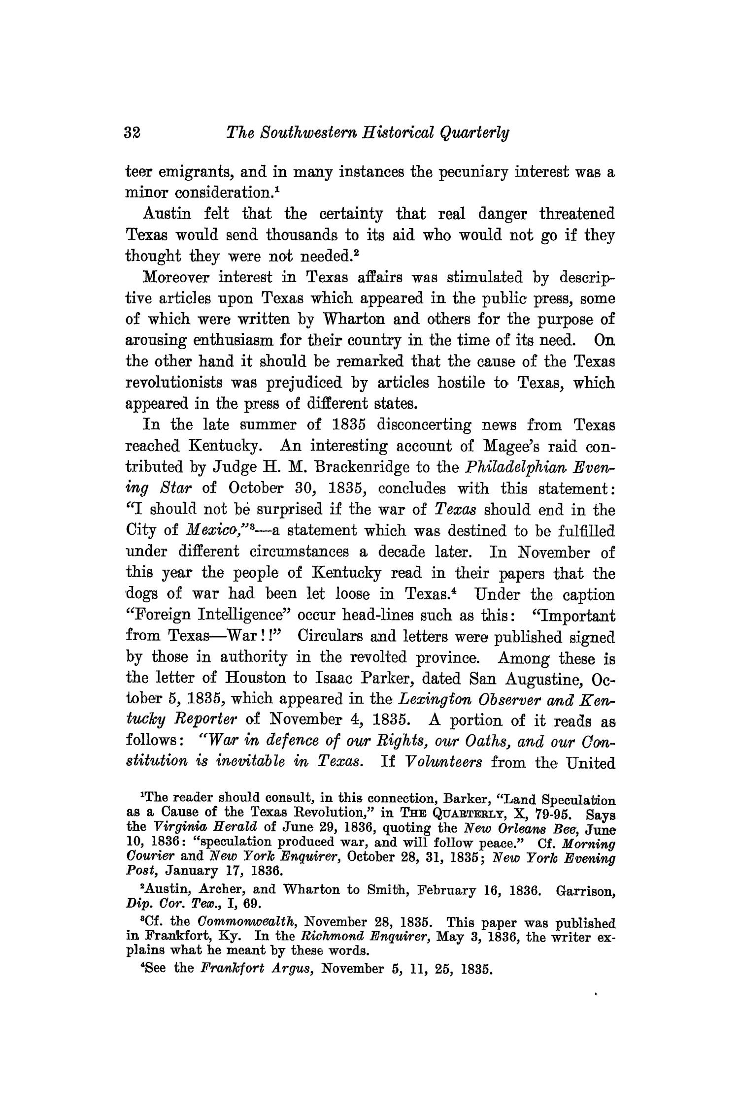 The Southwestern Historical Quarterly, Volume 16, July 1912 - April, 1913
                                                
                                                    32
                                                