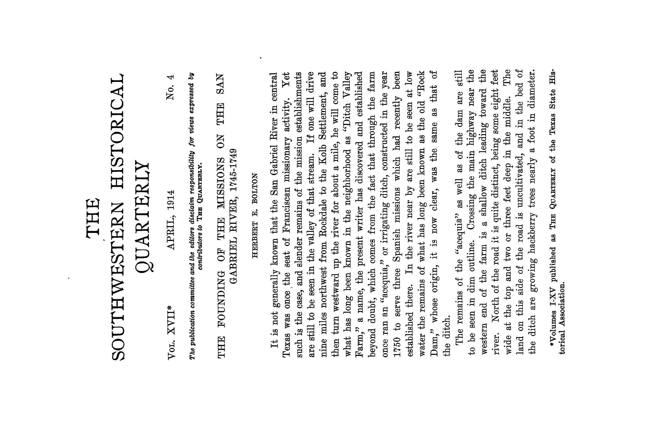 The Southwestern Historical Quarterly, Volume 17, July 1913 - April, 1914
                                                
                                                    323
                                                