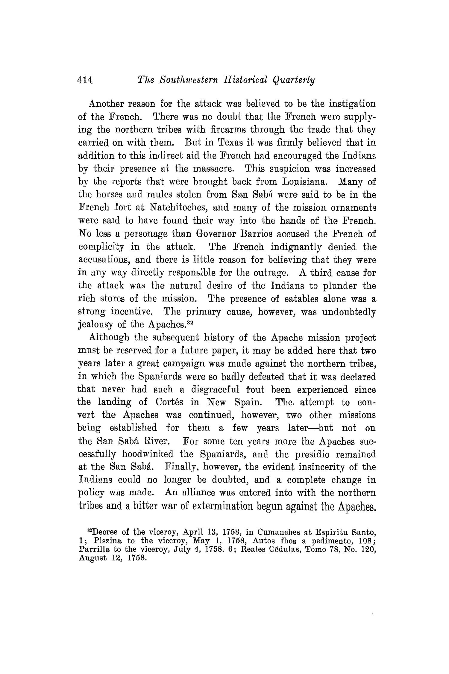 The Southwestern Historical Quarterly, Volume 17, July 1913 - April, 1914
                                                
                                                    414
                                                