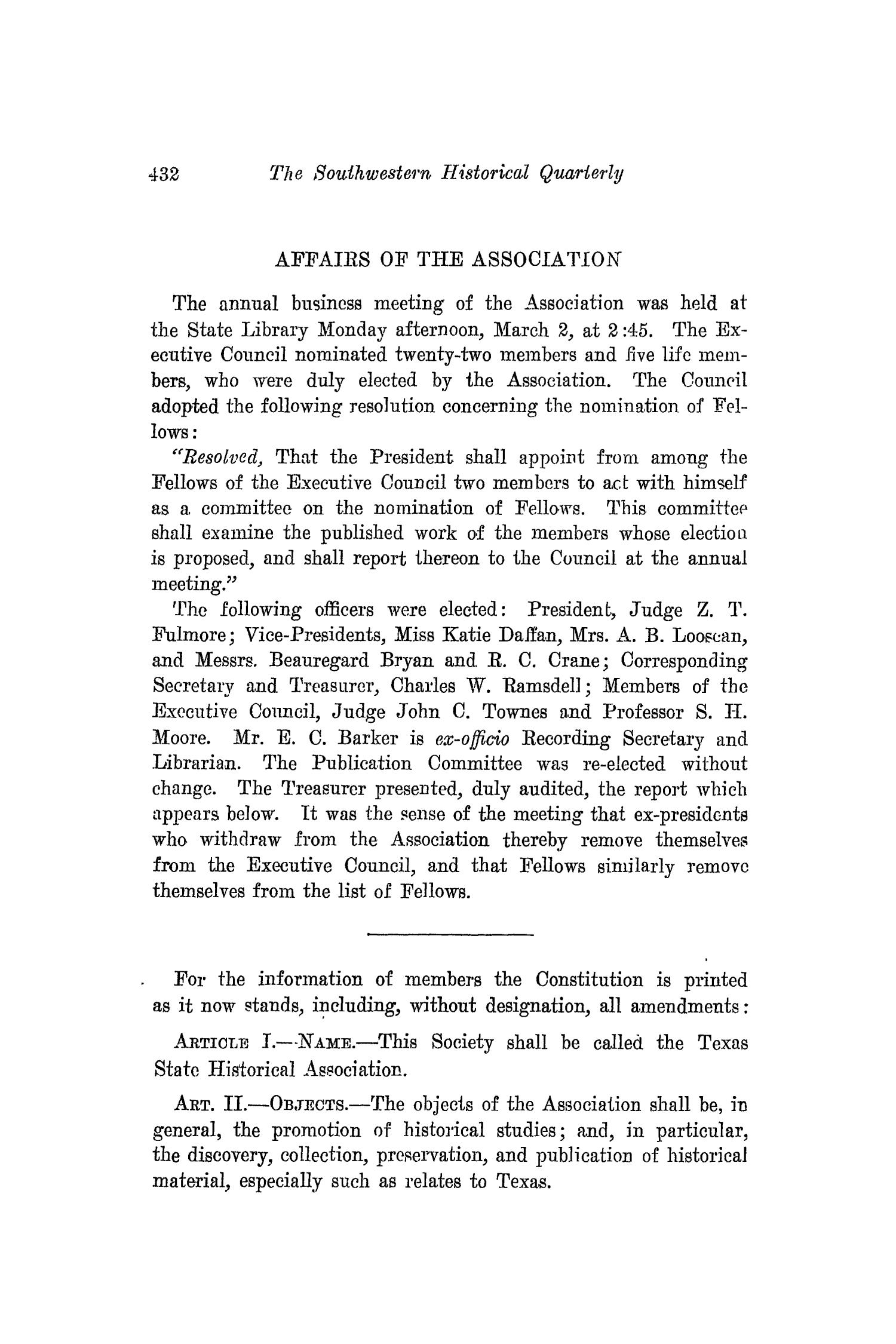 The Southwestern Historical Quarterly, Volume 17, July 1913 - April, 1914
                                                
                                                    432
                                                