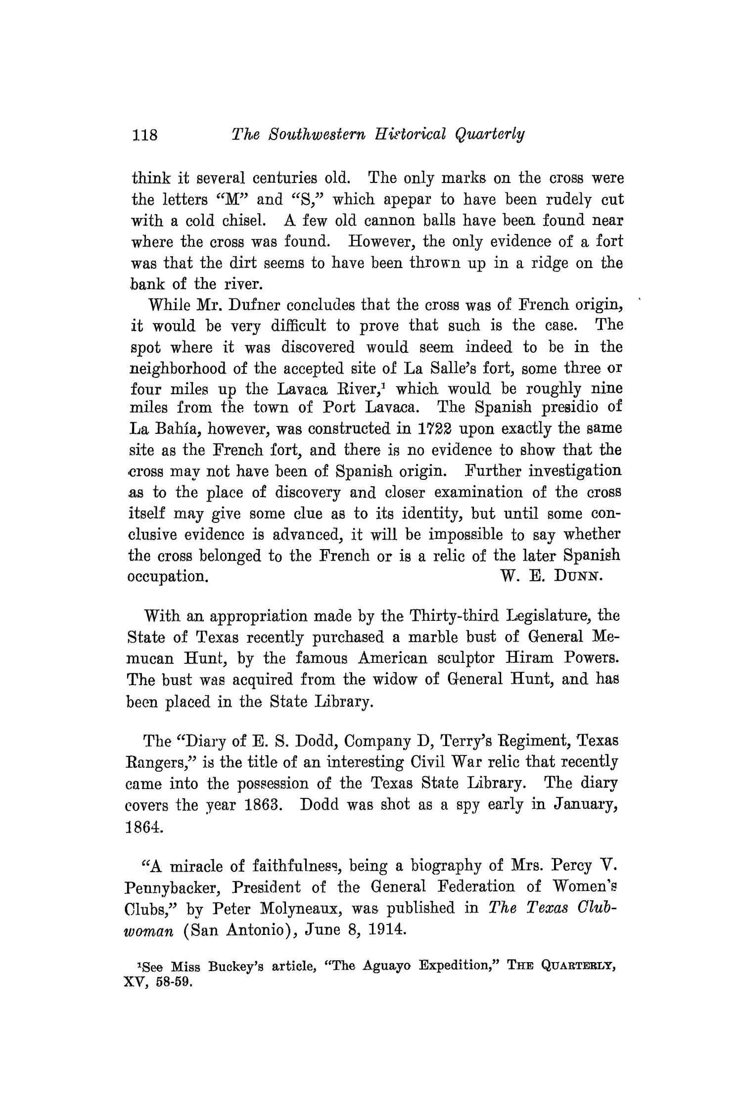 The Southwestern Historical Quarterly, Volume 18, July 1914 - April, 1915
                                                
                                                    118
                                                