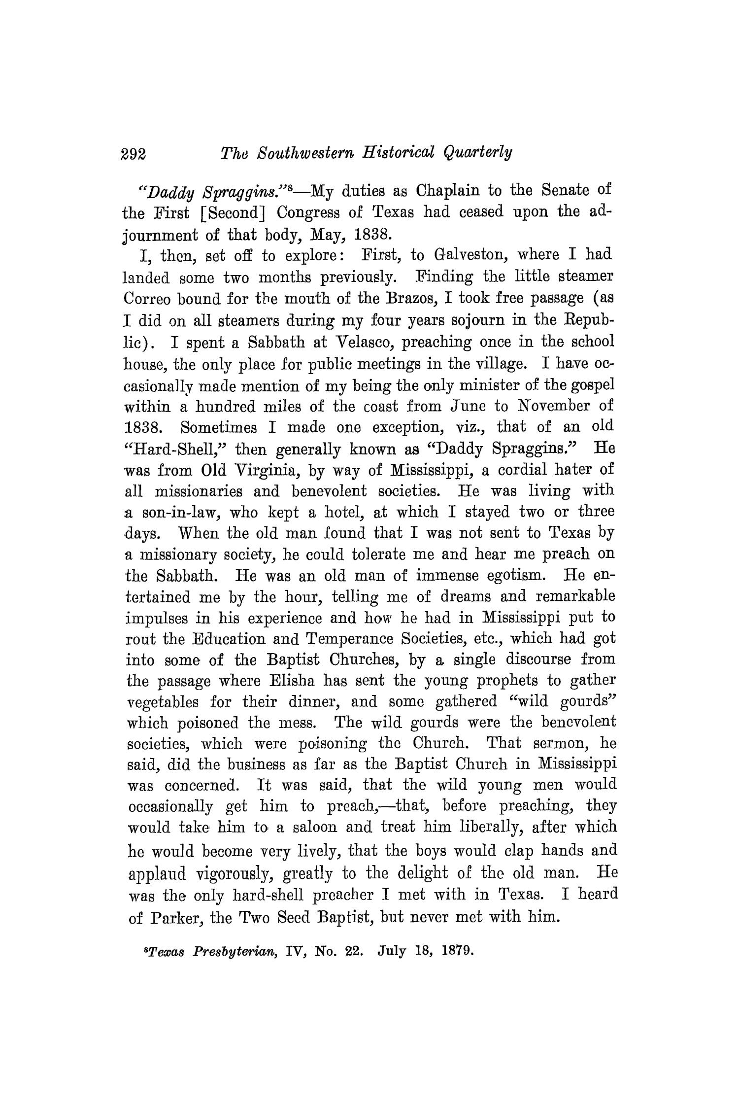 The Southwestern Historical Quarterly, Volume 18, July 1914 - April, 1915
                                                
                                                    292
                                                