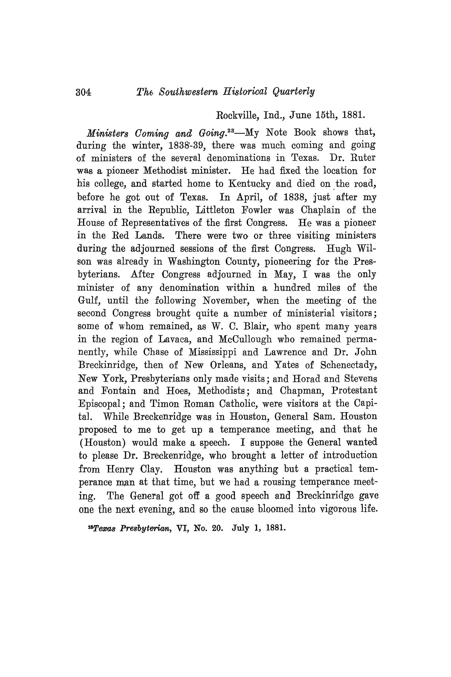 The Southwestern Historical Quarterly, Volume 18, July 1914 - April, 1915
                                                
                                                    304
                                                