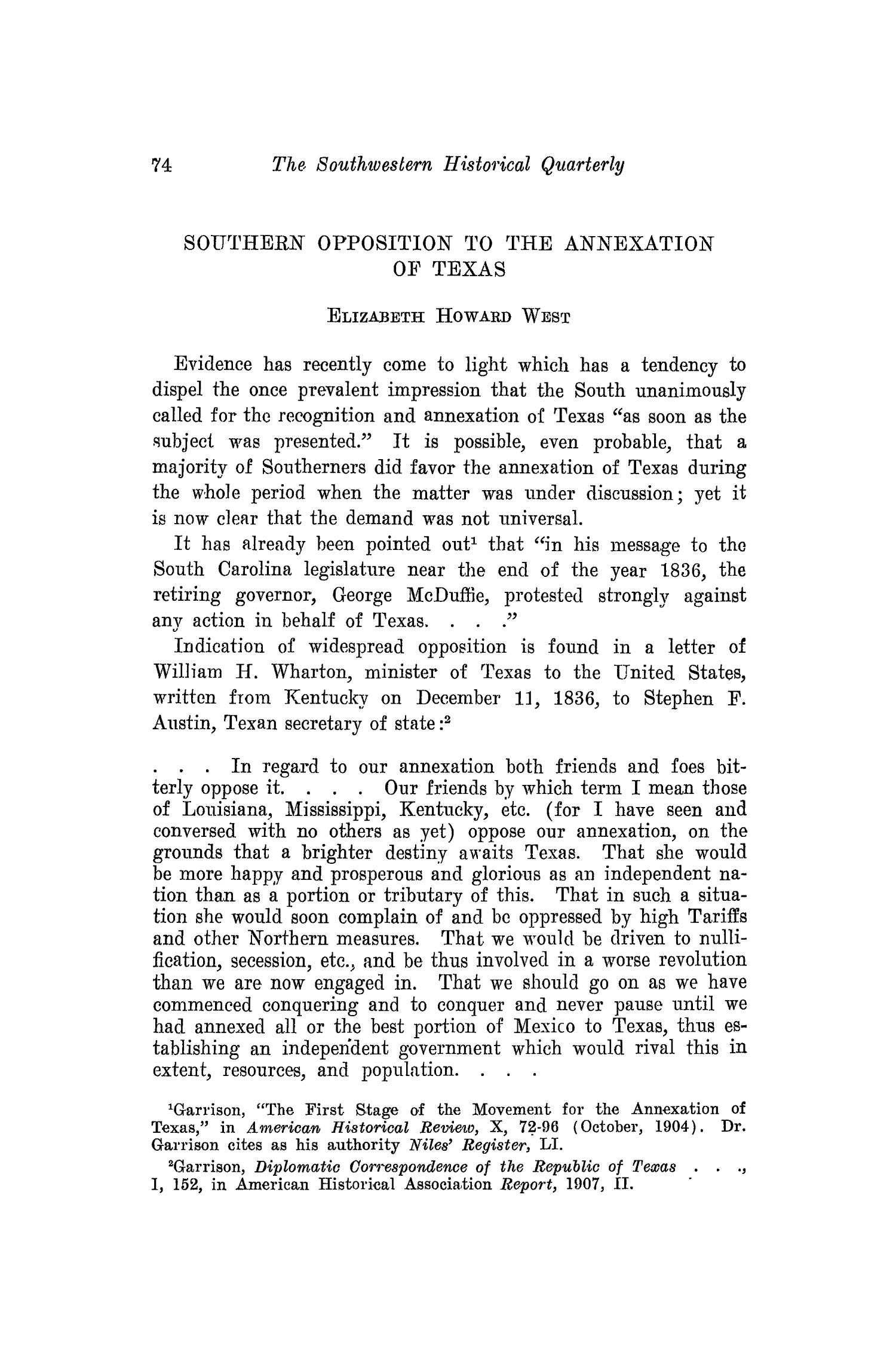 The Southwestern Historical Quarterly, Volume 18, July 1914 - April, 1915
                                                
                                                    74
                                                