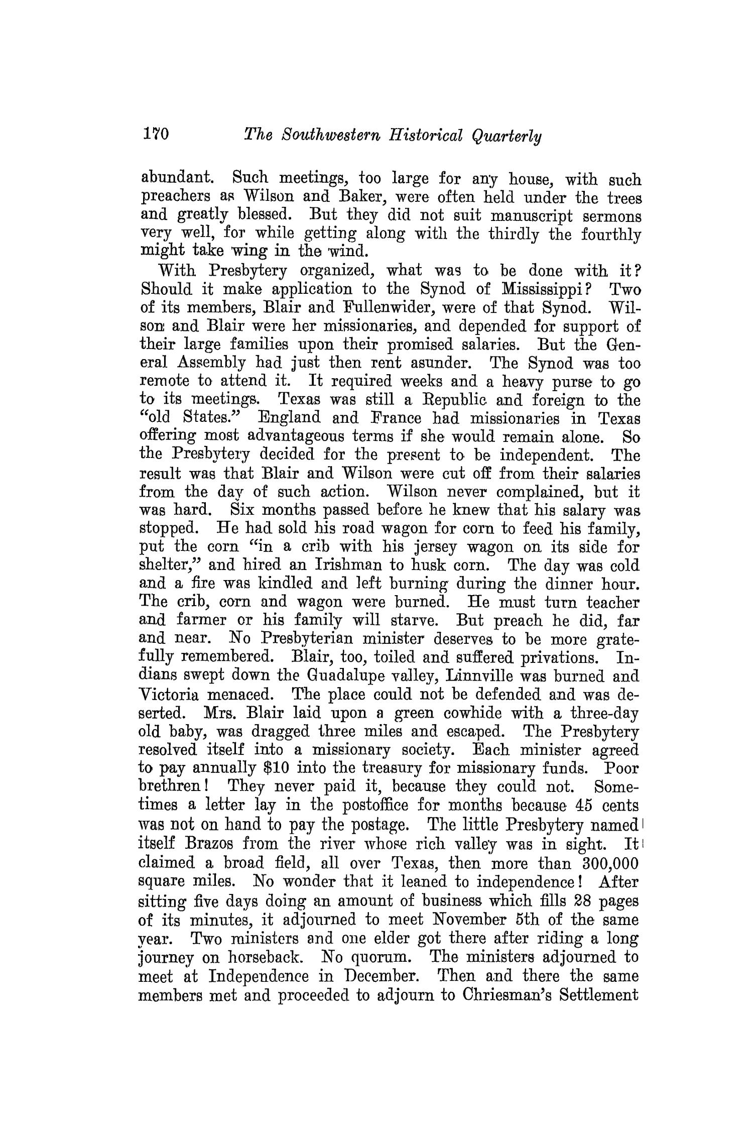 The Southwestern Historical Quarterly, Volume 19, July 1915 - April, 1916
                                                
                                                    170
                                                