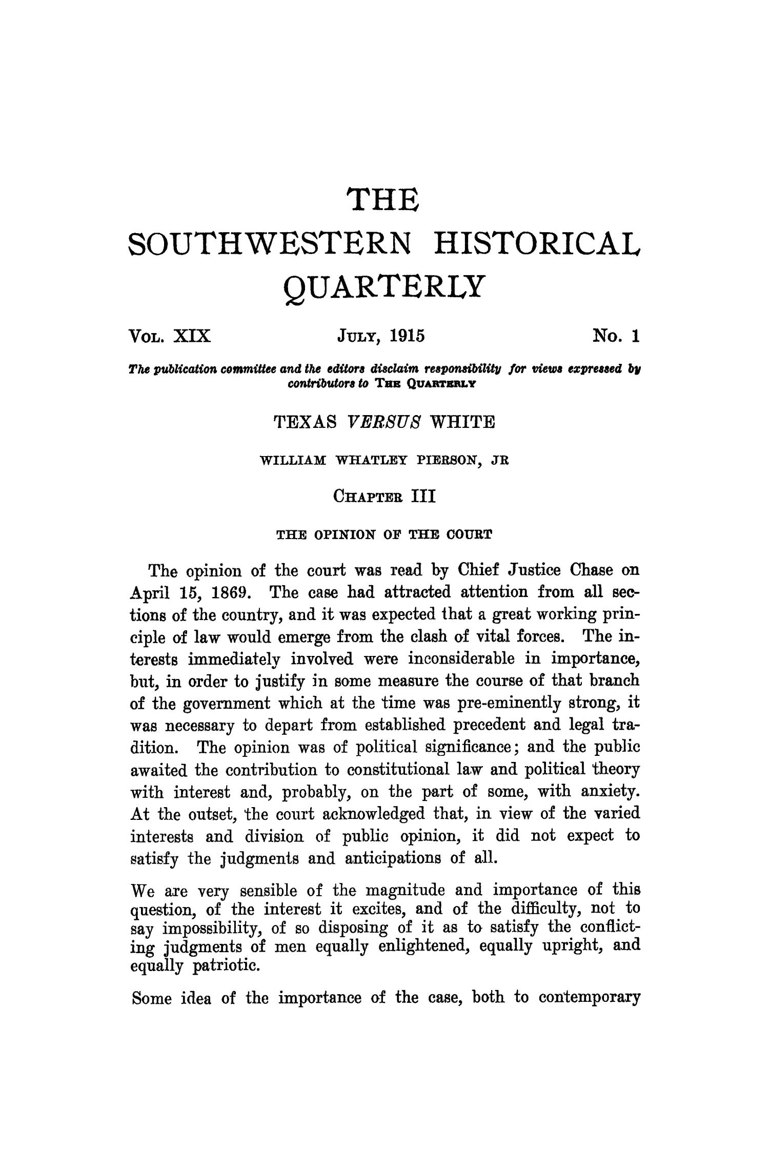 The Southwestern Historical Quarterly, Volume 19, July 1915 - April, 1916
                                                
                                                    1
                                                