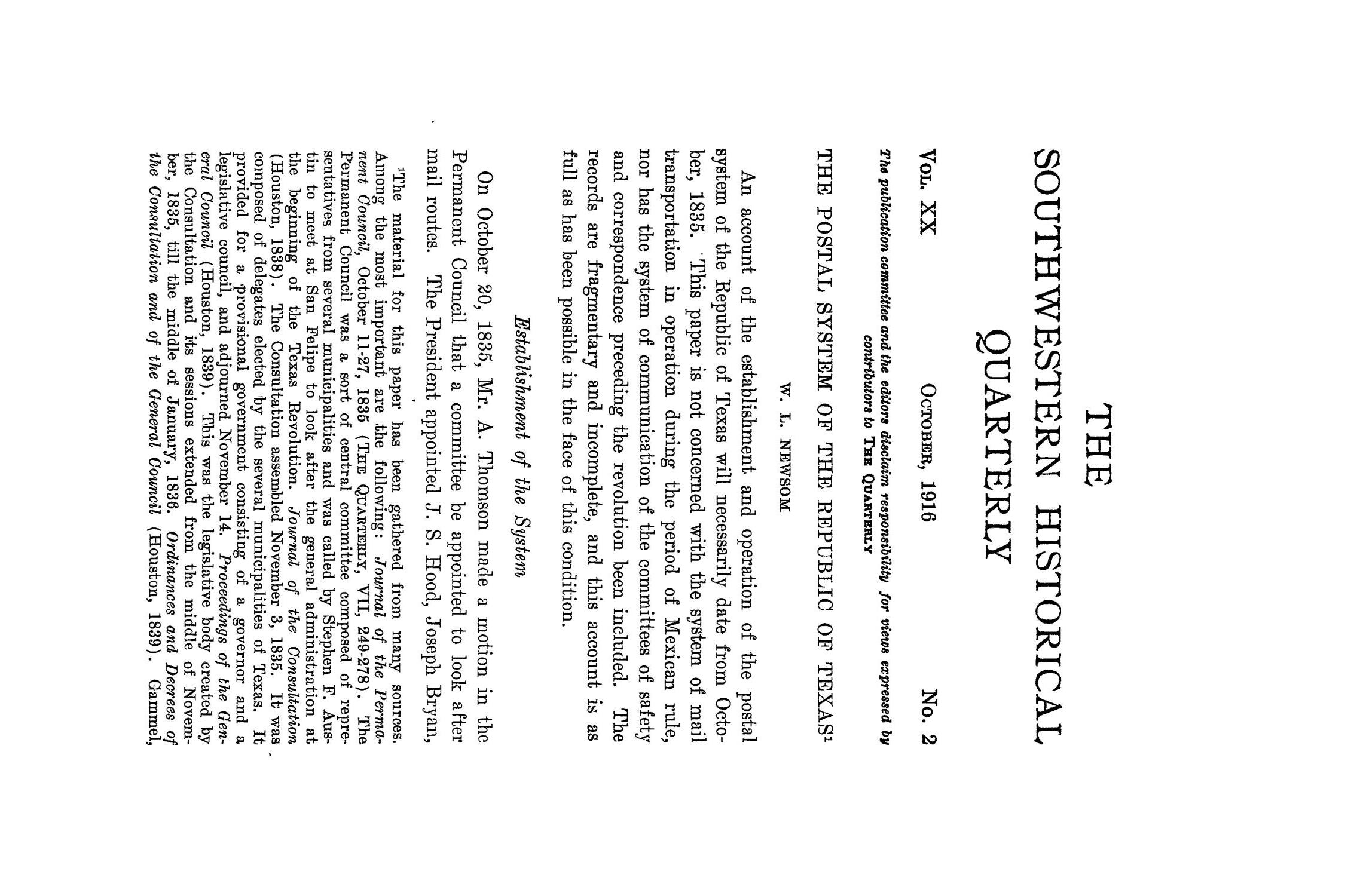 The Southwestern Historical Quarterly, Volume 20, July 1916 - April, 1917
                                                
                                                    103
                                                